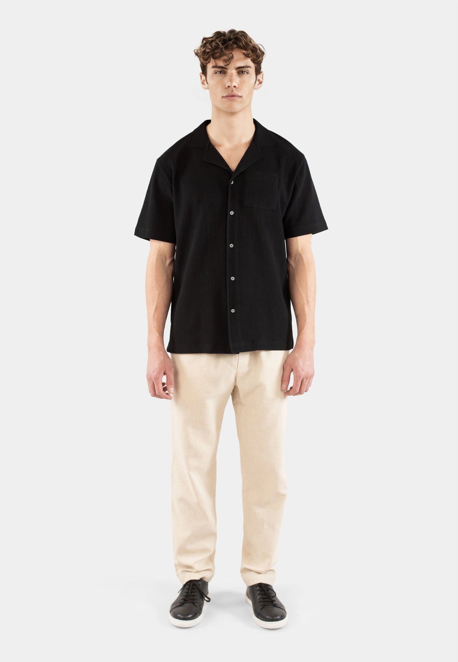 Jack plisse shirt - Black