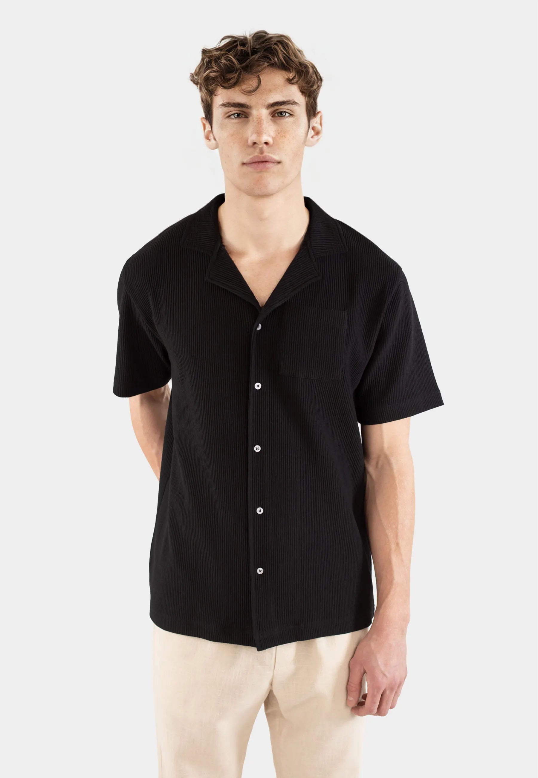 Jack plisse shirt - Black