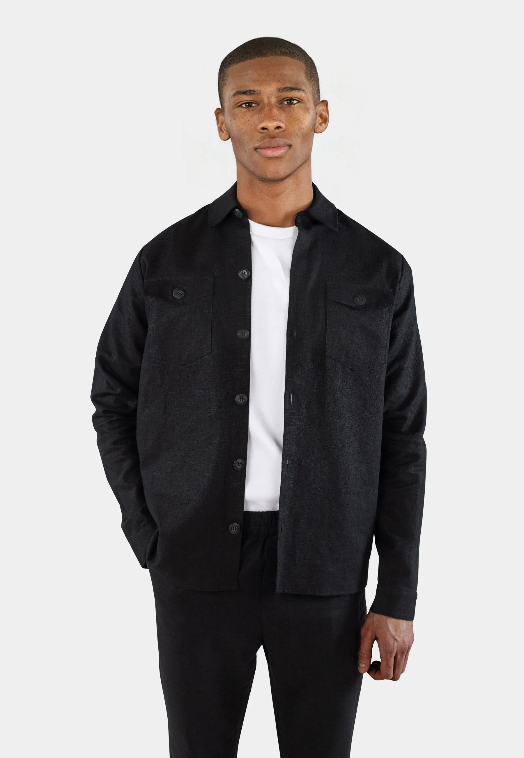 Dani linen overshirt - Black