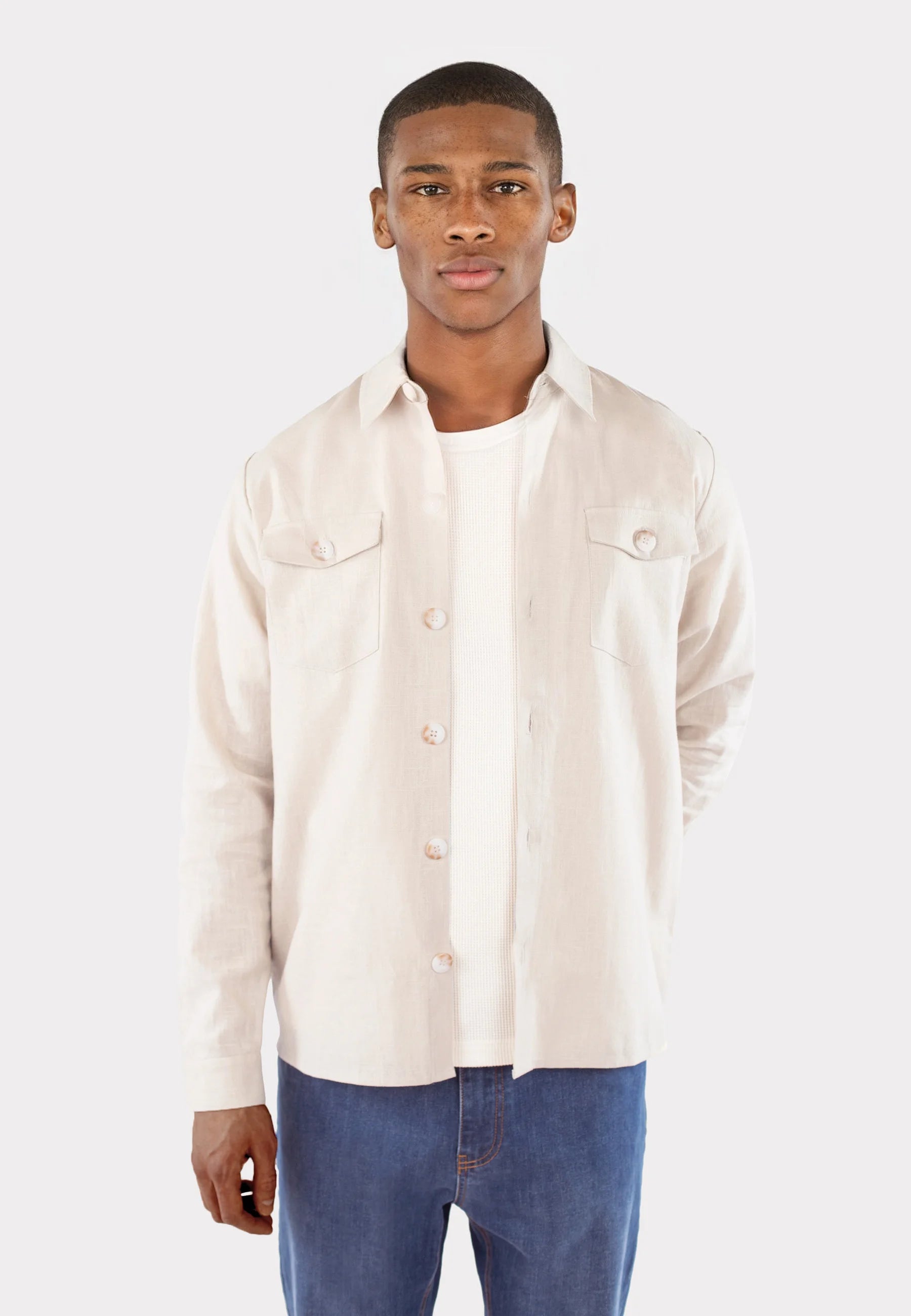 Dani Linen overshirt - Sunburst beige