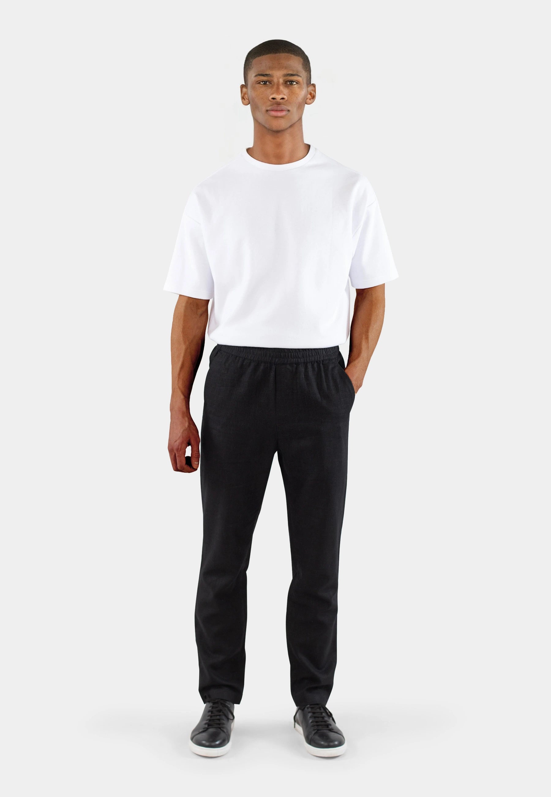 Linen zip set - Black