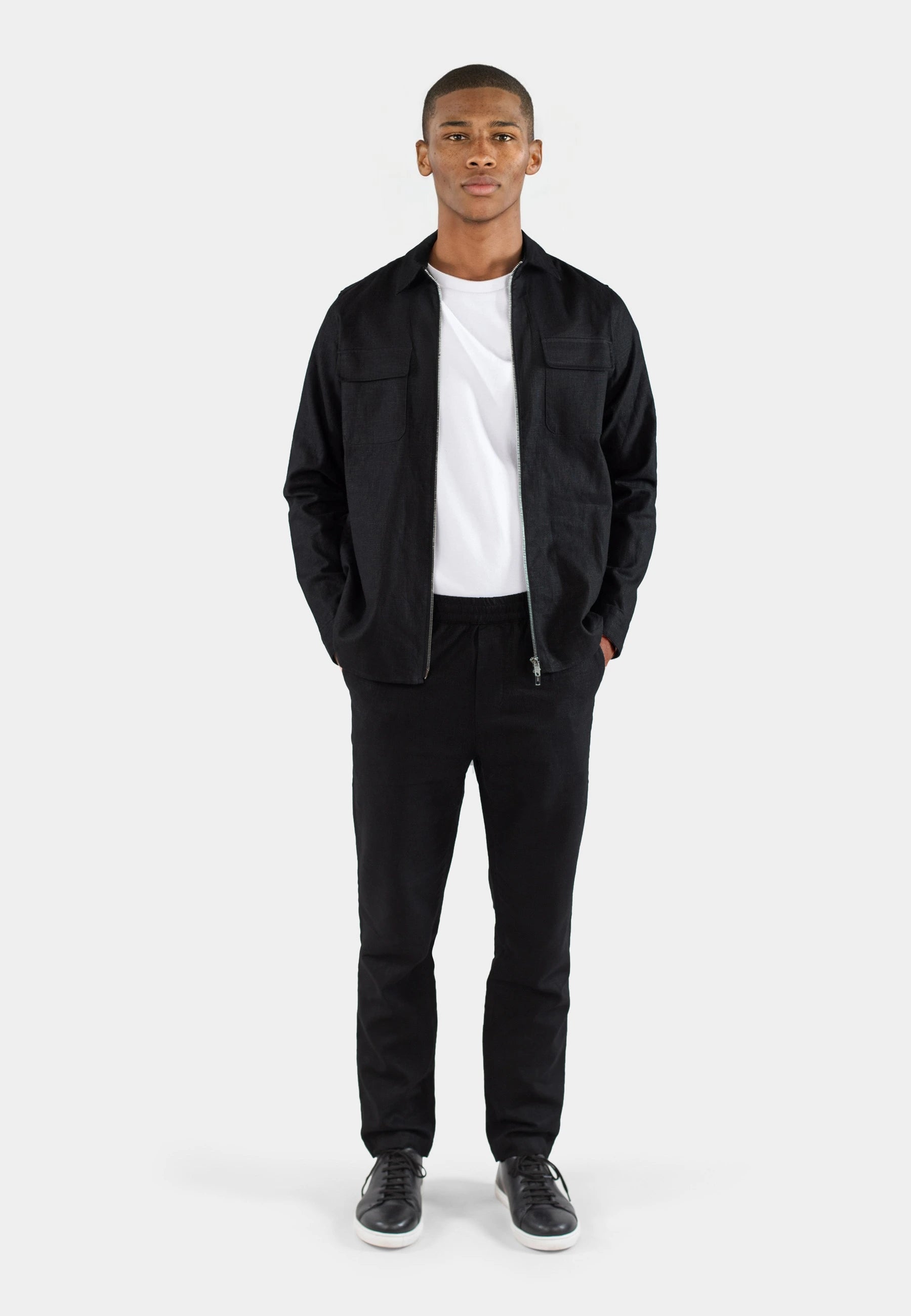 Quincy linen overshirt - Black