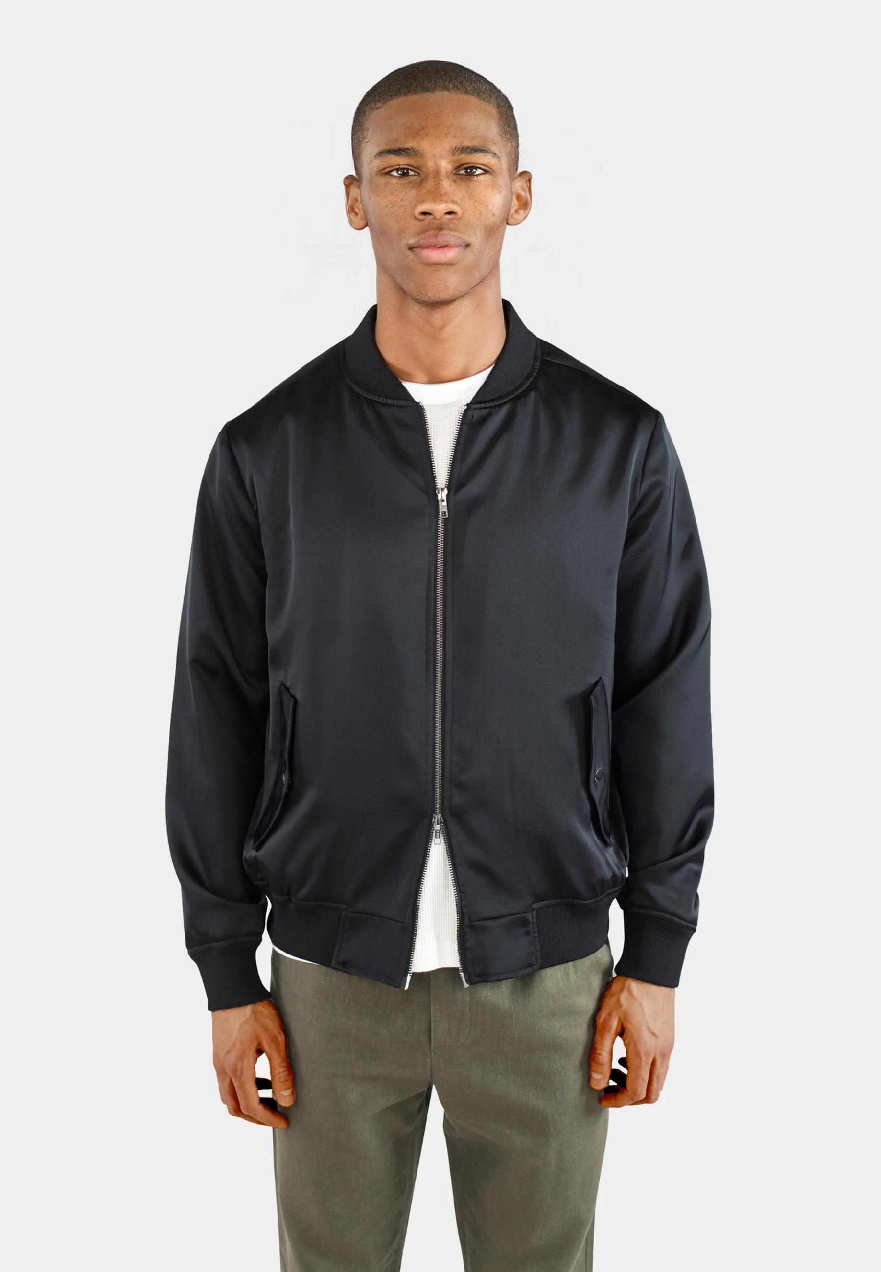 Julien satin jacket - Black