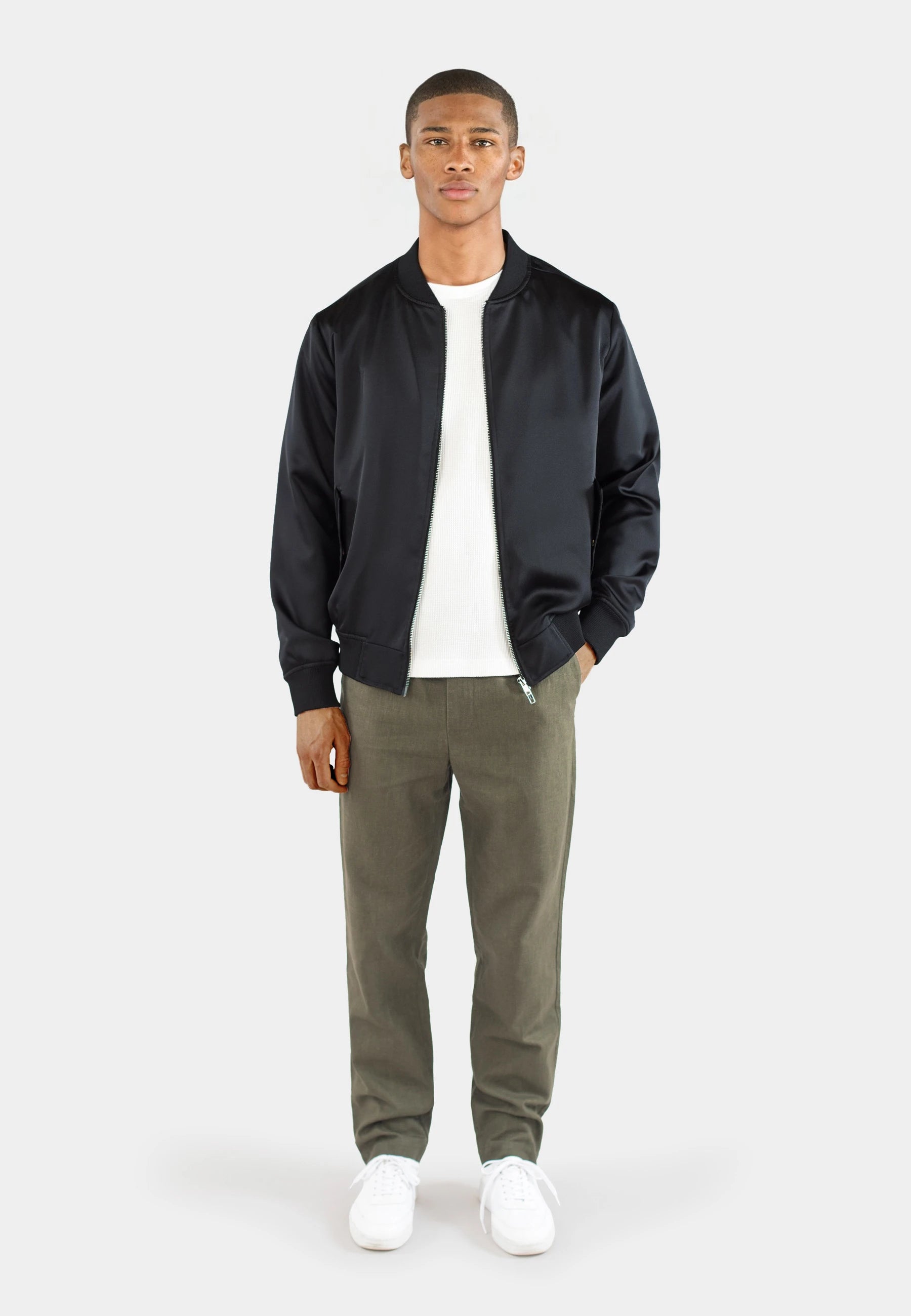 Julien satin jacket - Black