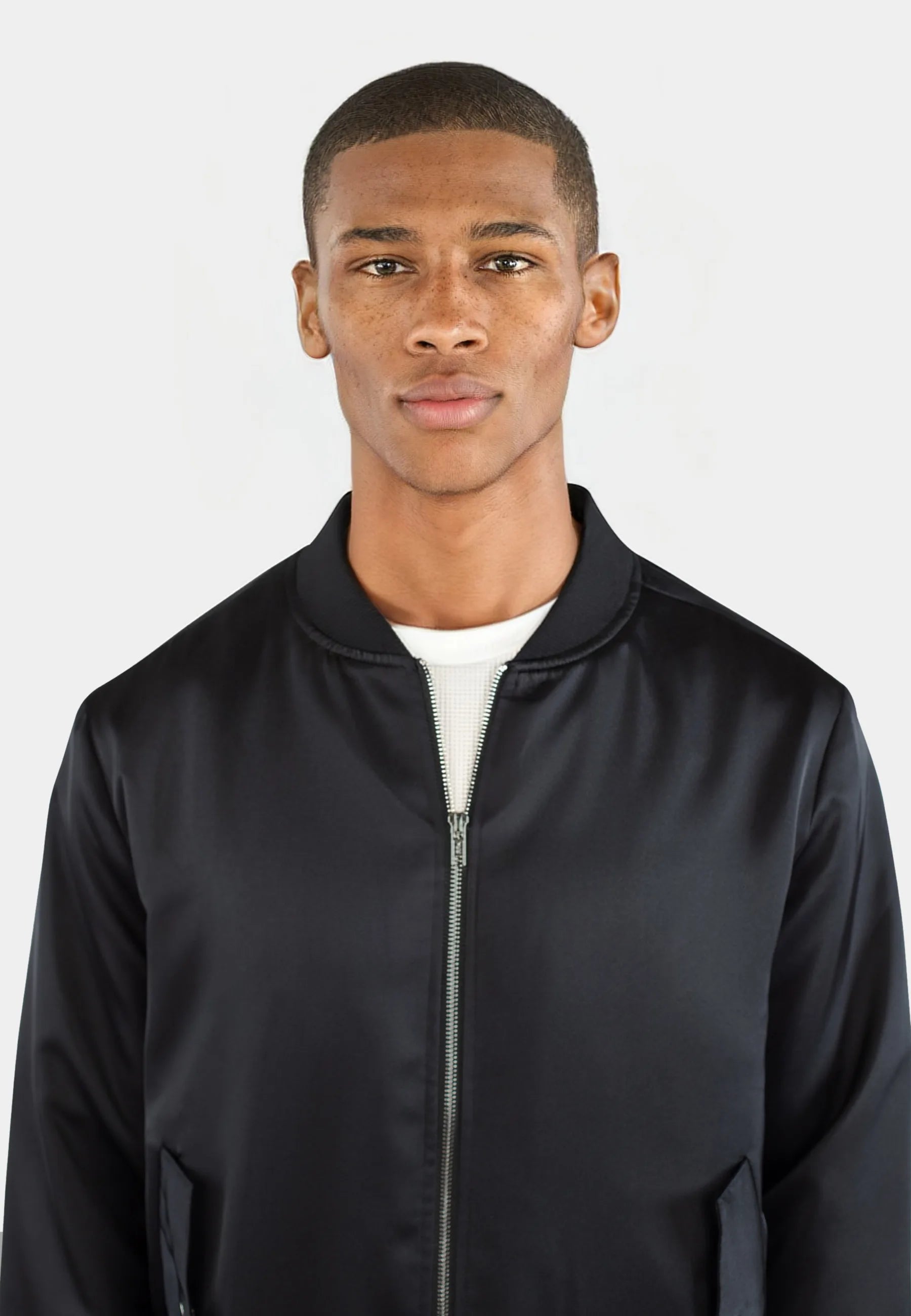 Julien satin jacket - Black
