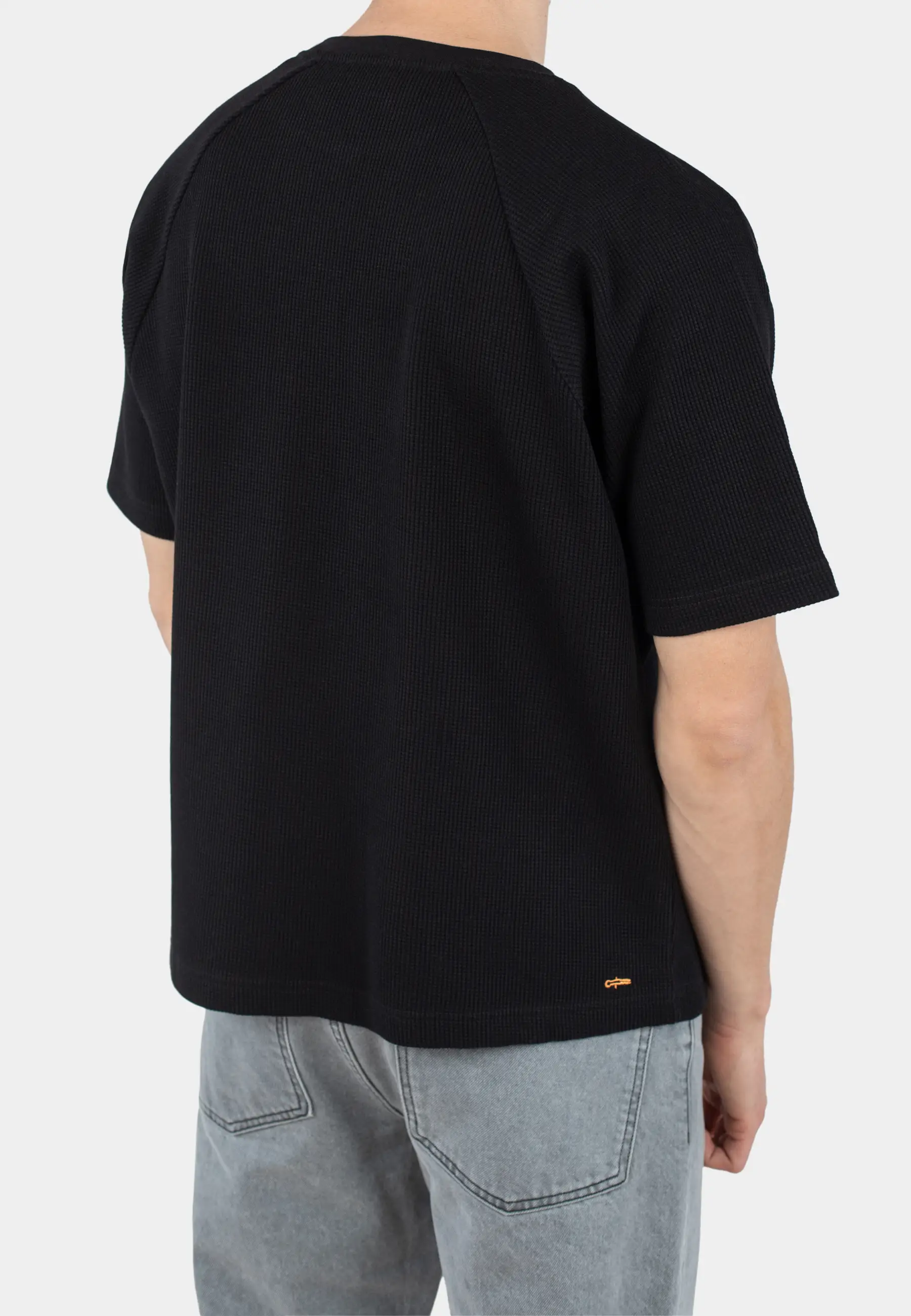 Franklin waffle t-shirt - Svart
