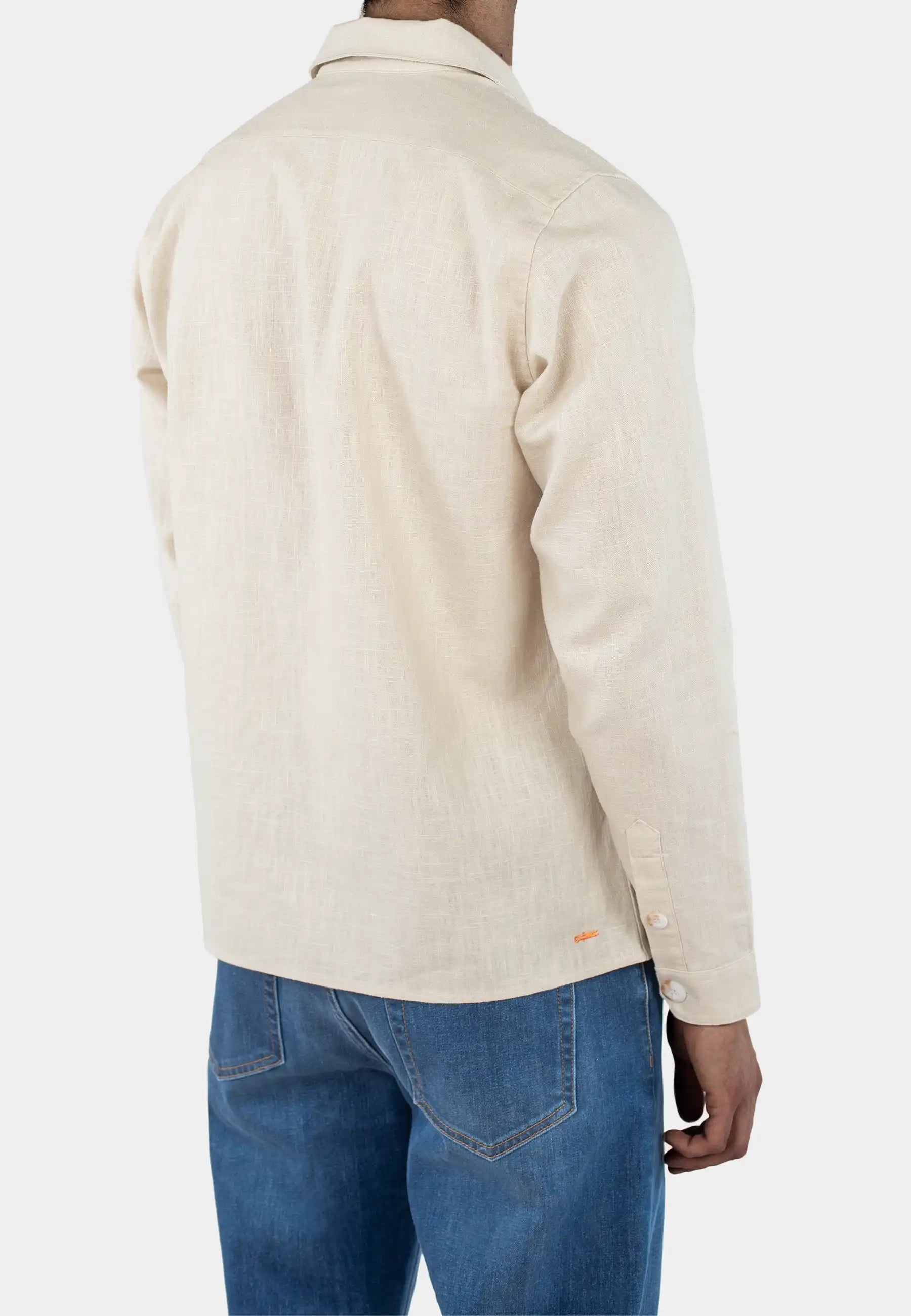 Quincy linneovershirt zip - Beige