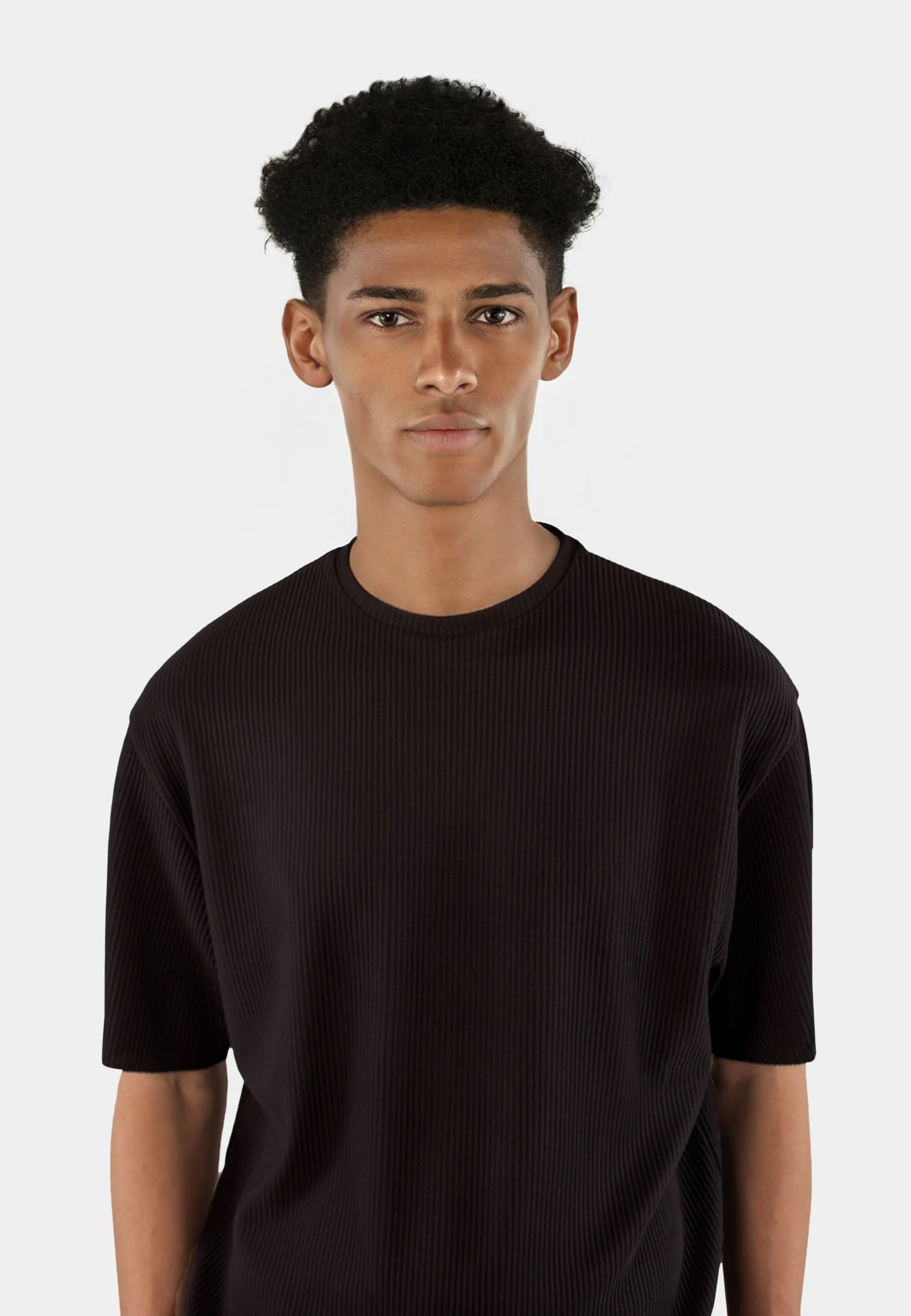 Evan plisse tee - Black