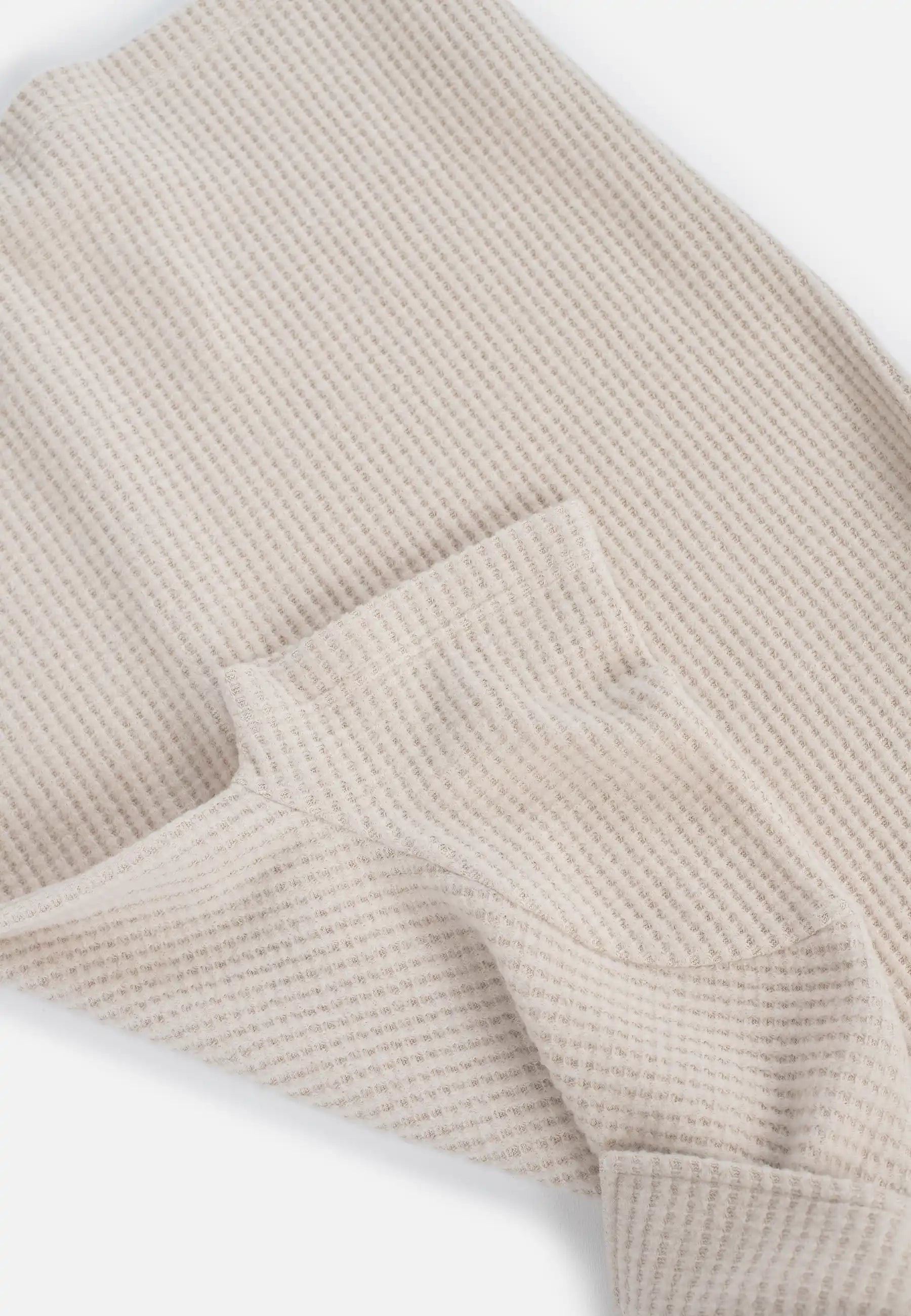 Nelson stickad pikéskjorta - Beige