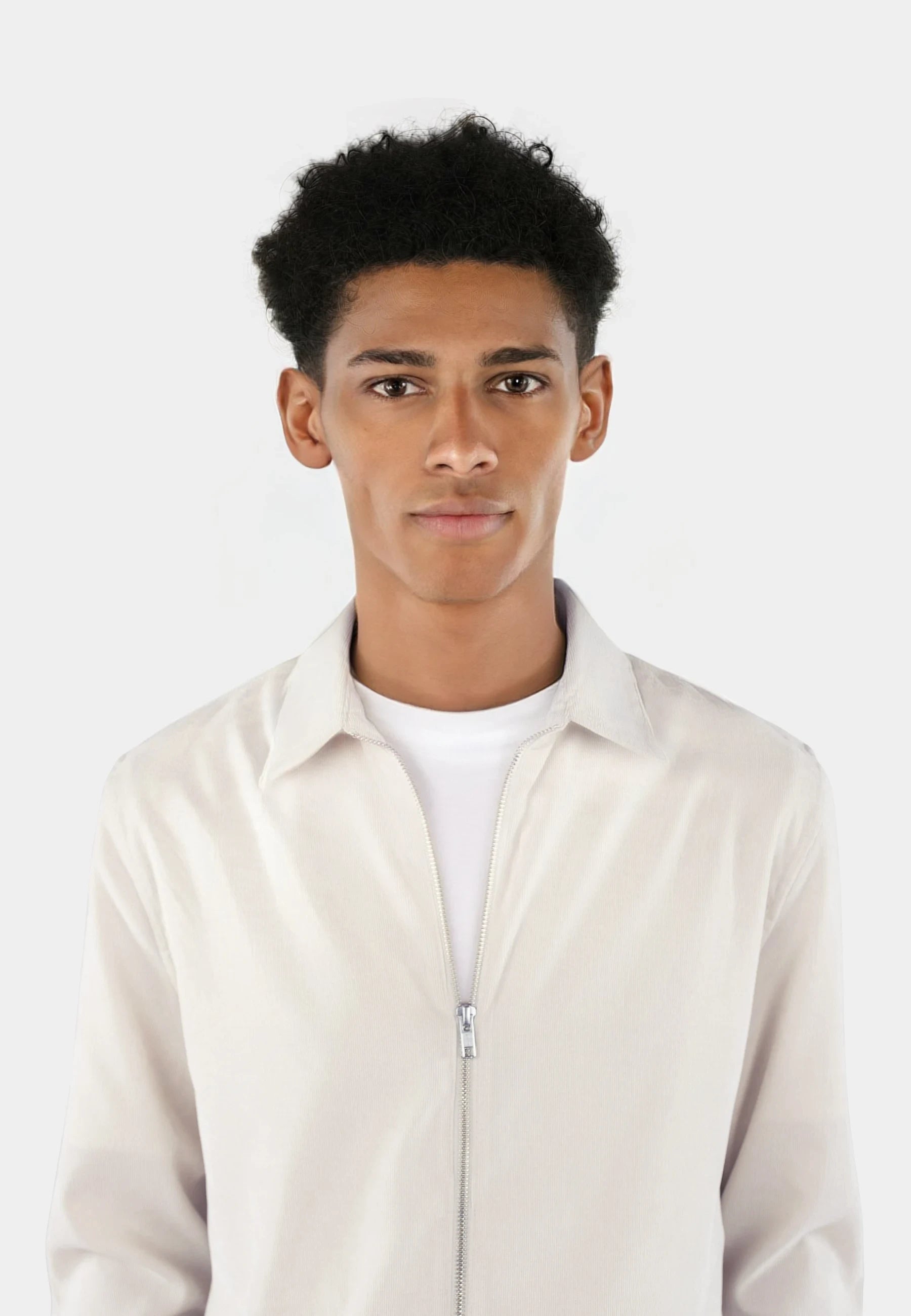 Aden Cord Zip Shirt - Off White