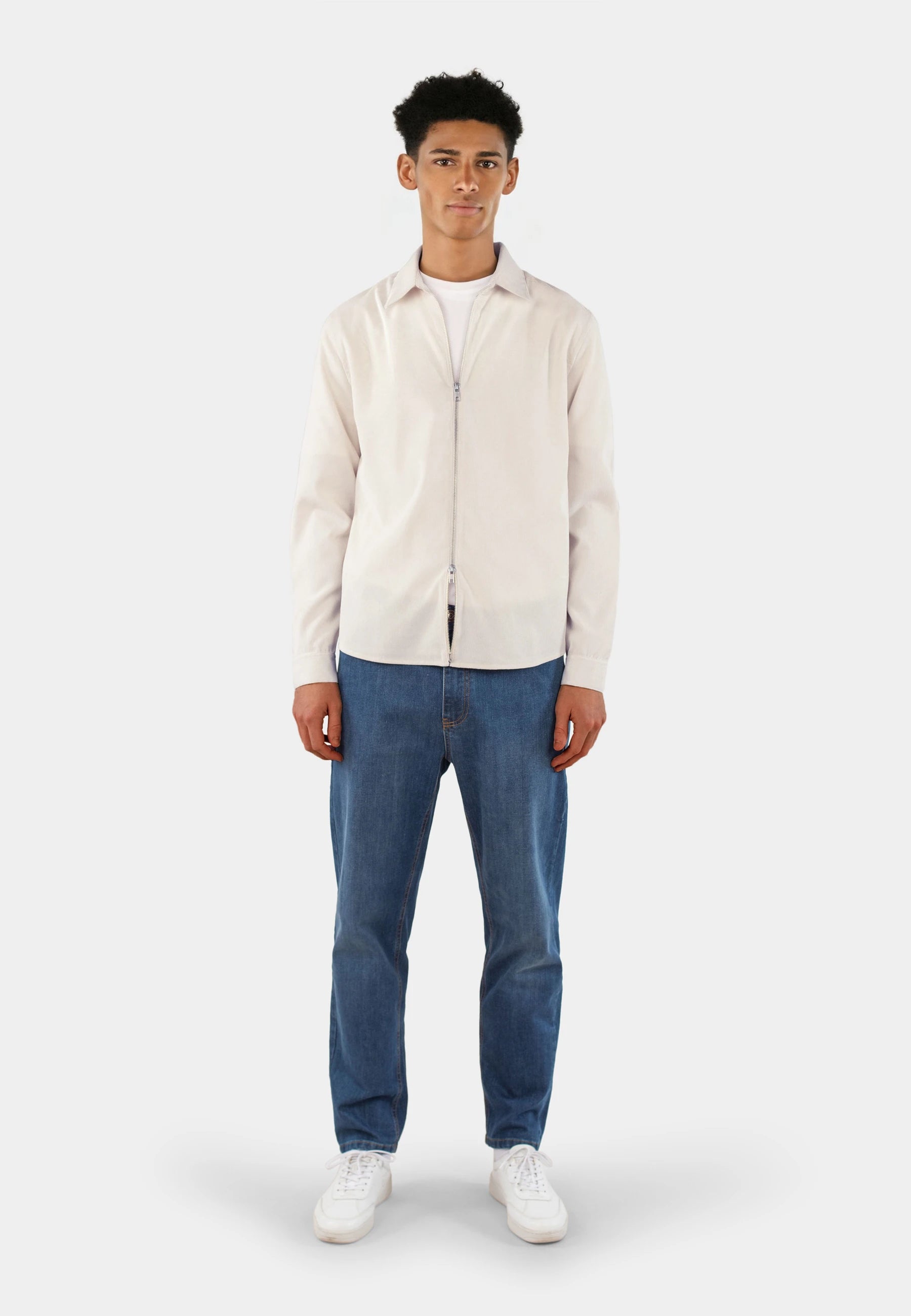 Aden Cord Zip Shirt - Off White