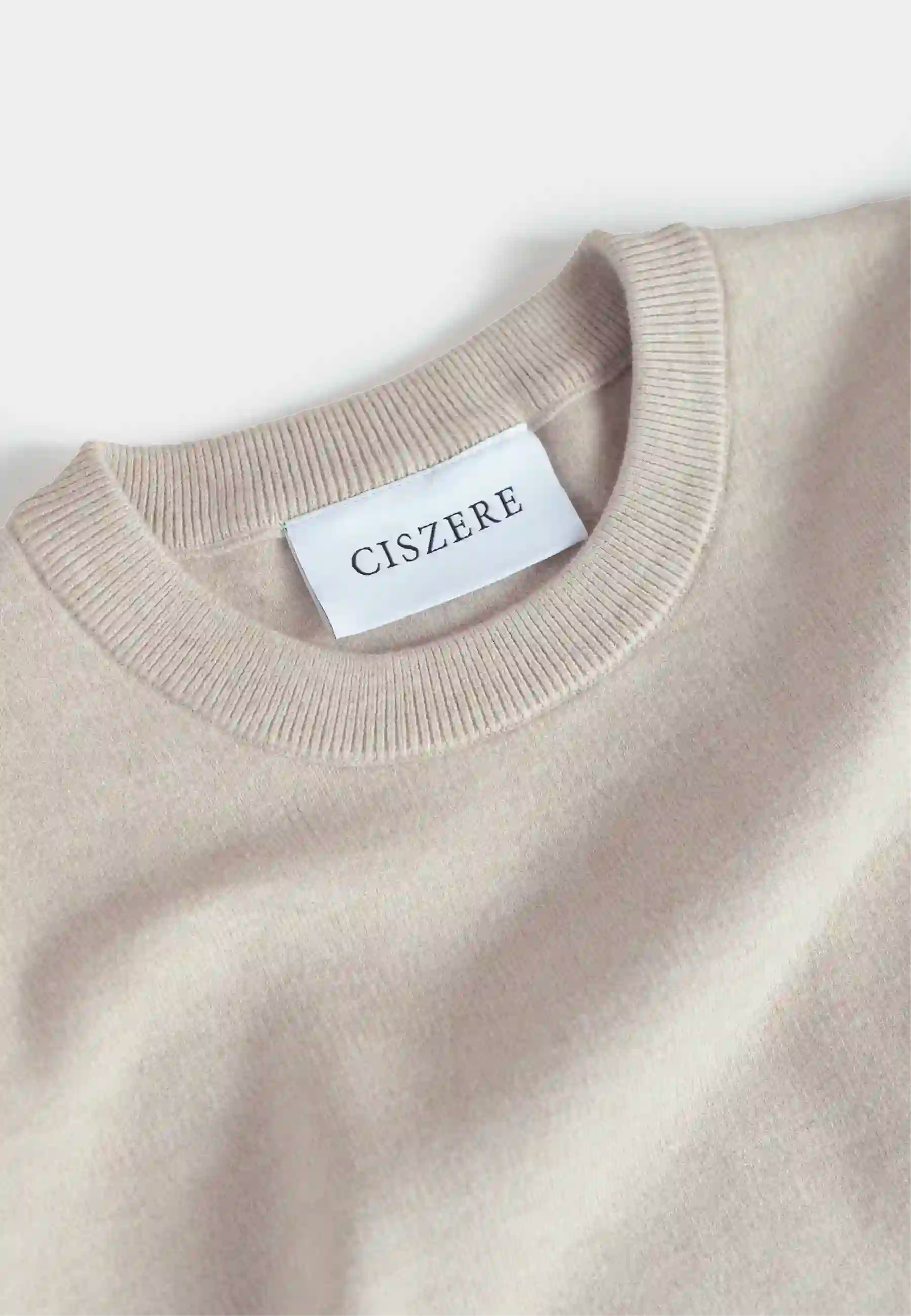 Clark stickad crewneck - Beige