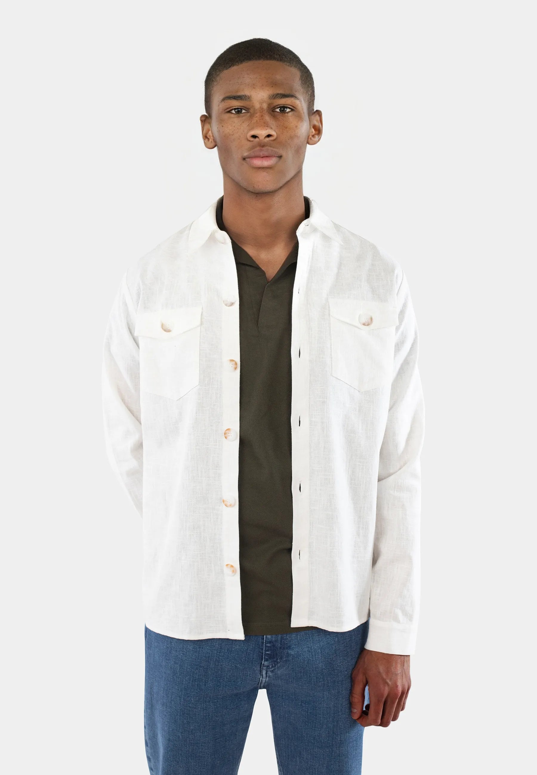 Dani linen overshirt - White