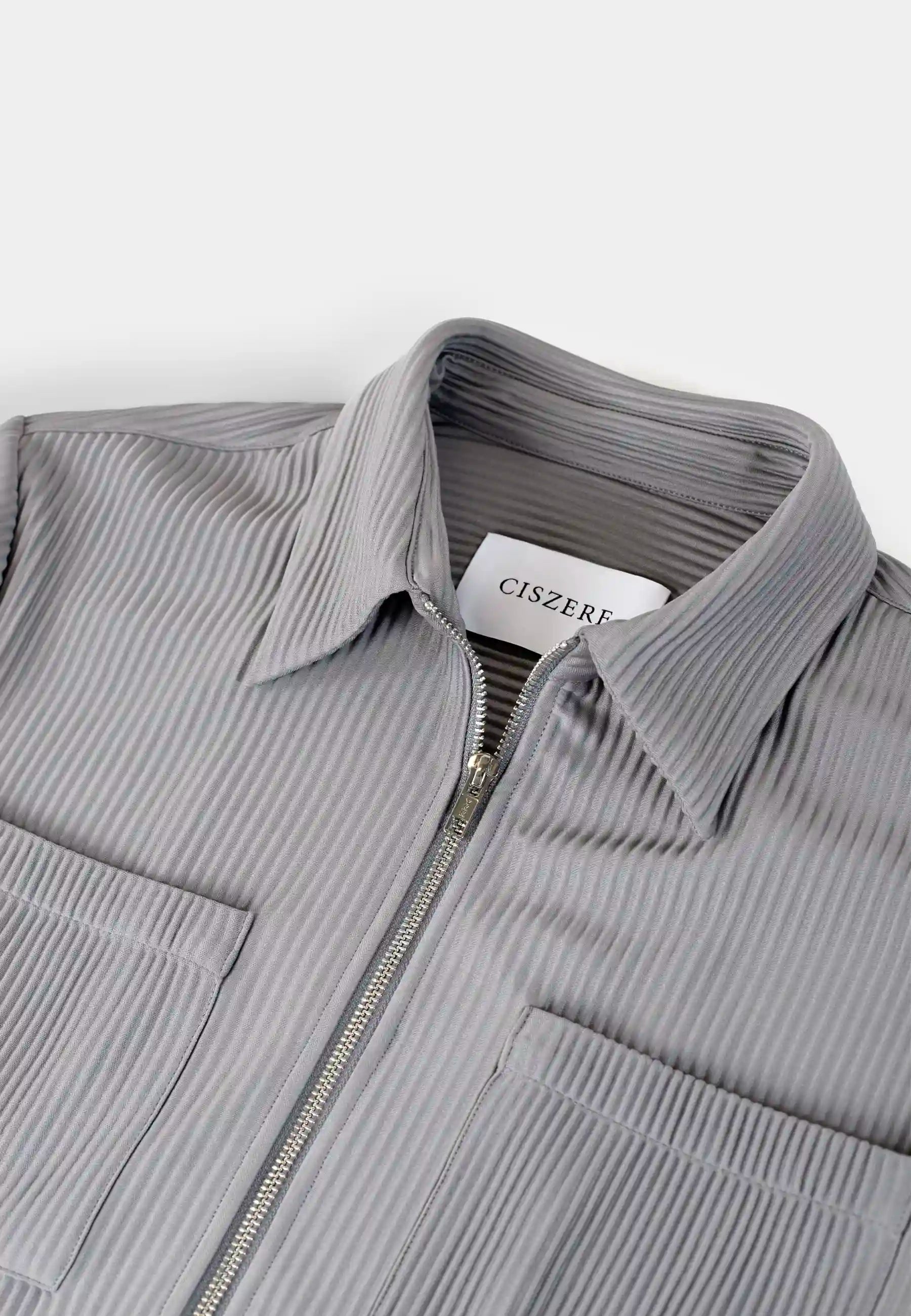 Mateo plisse overshirt - Grå
