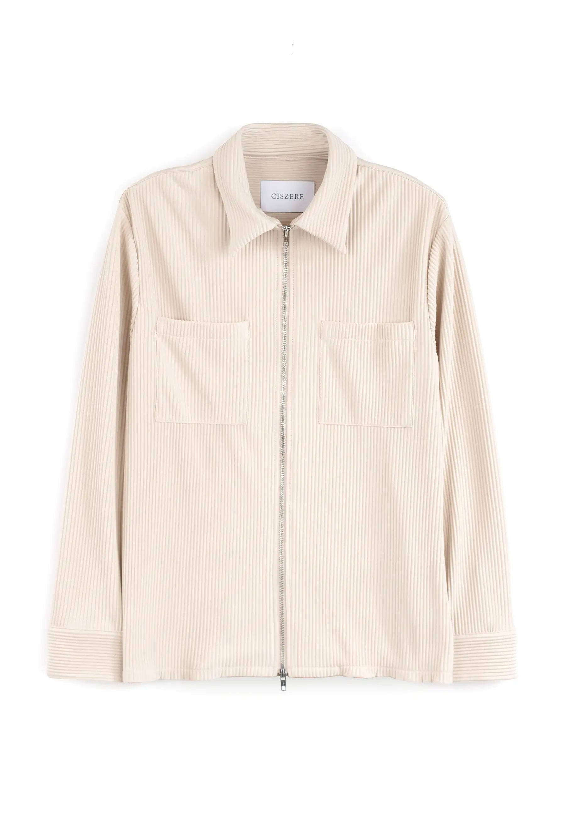 Mateo plisse overshirt - Ivory