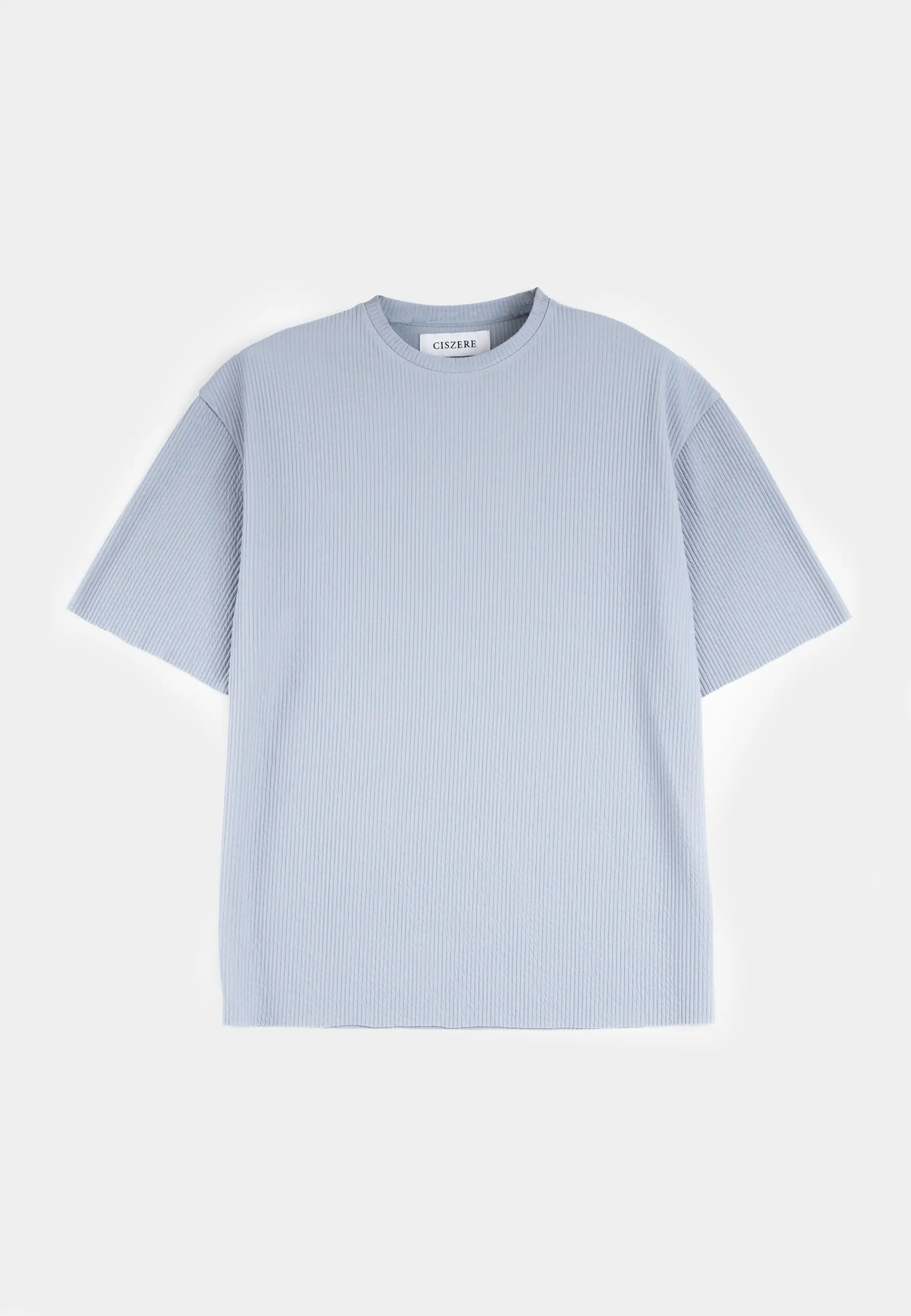 Evan plisse tee - Light blue
