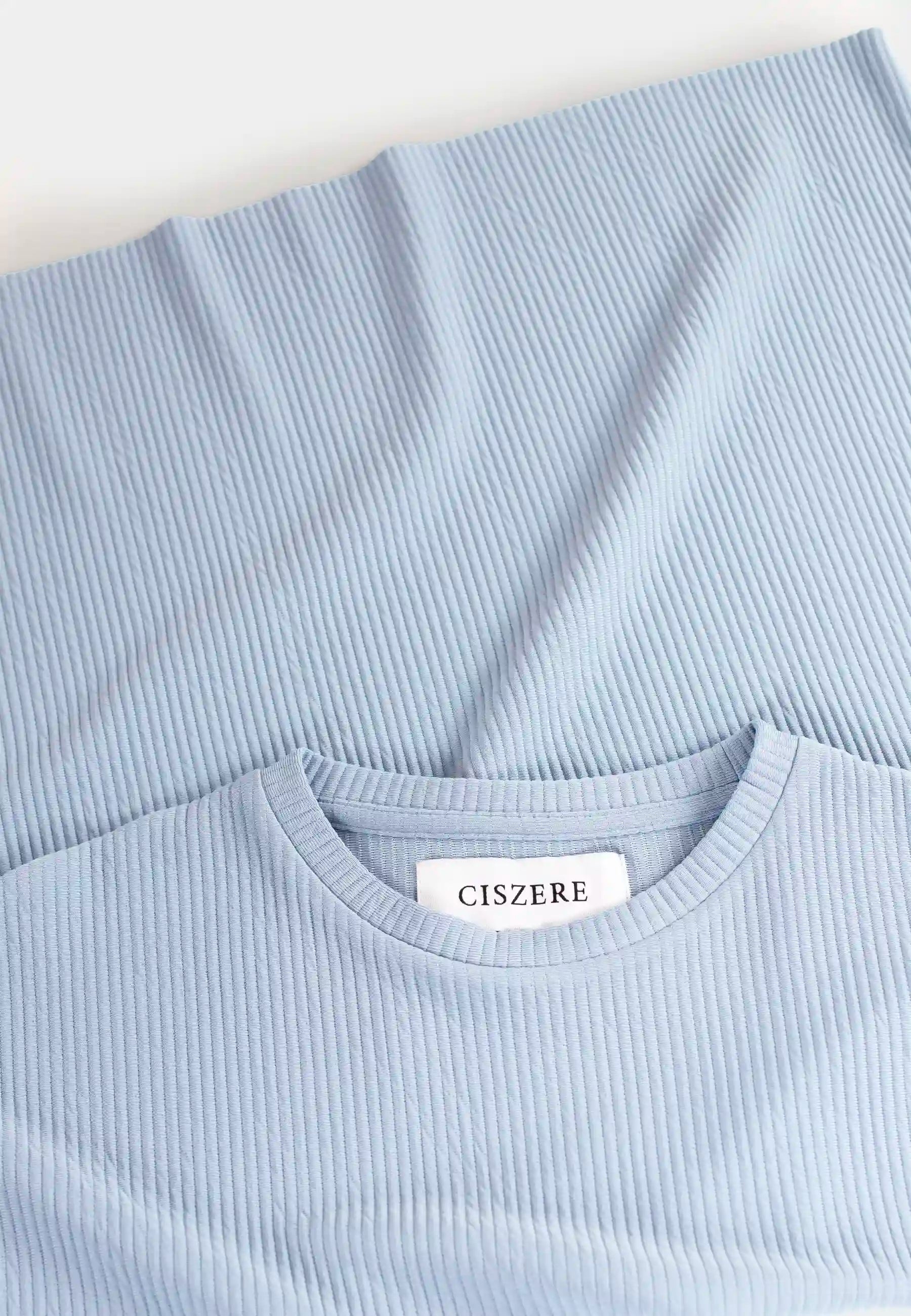 Evan plisse tee - Light blue