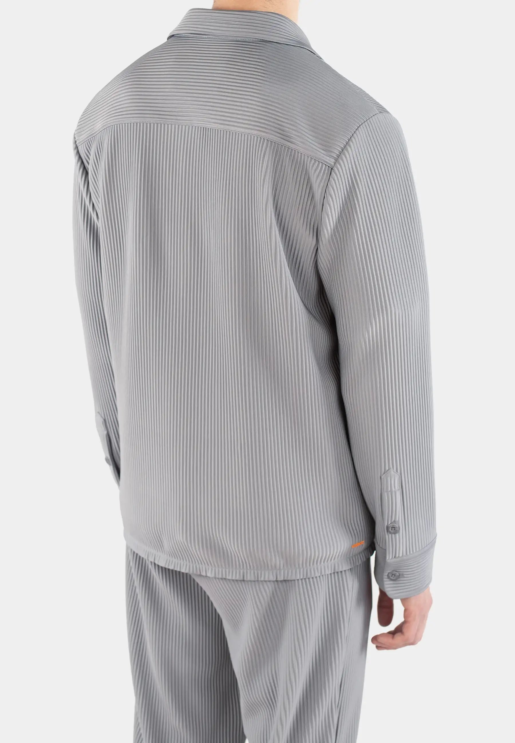 Mateo plisse overshirt - Grå
