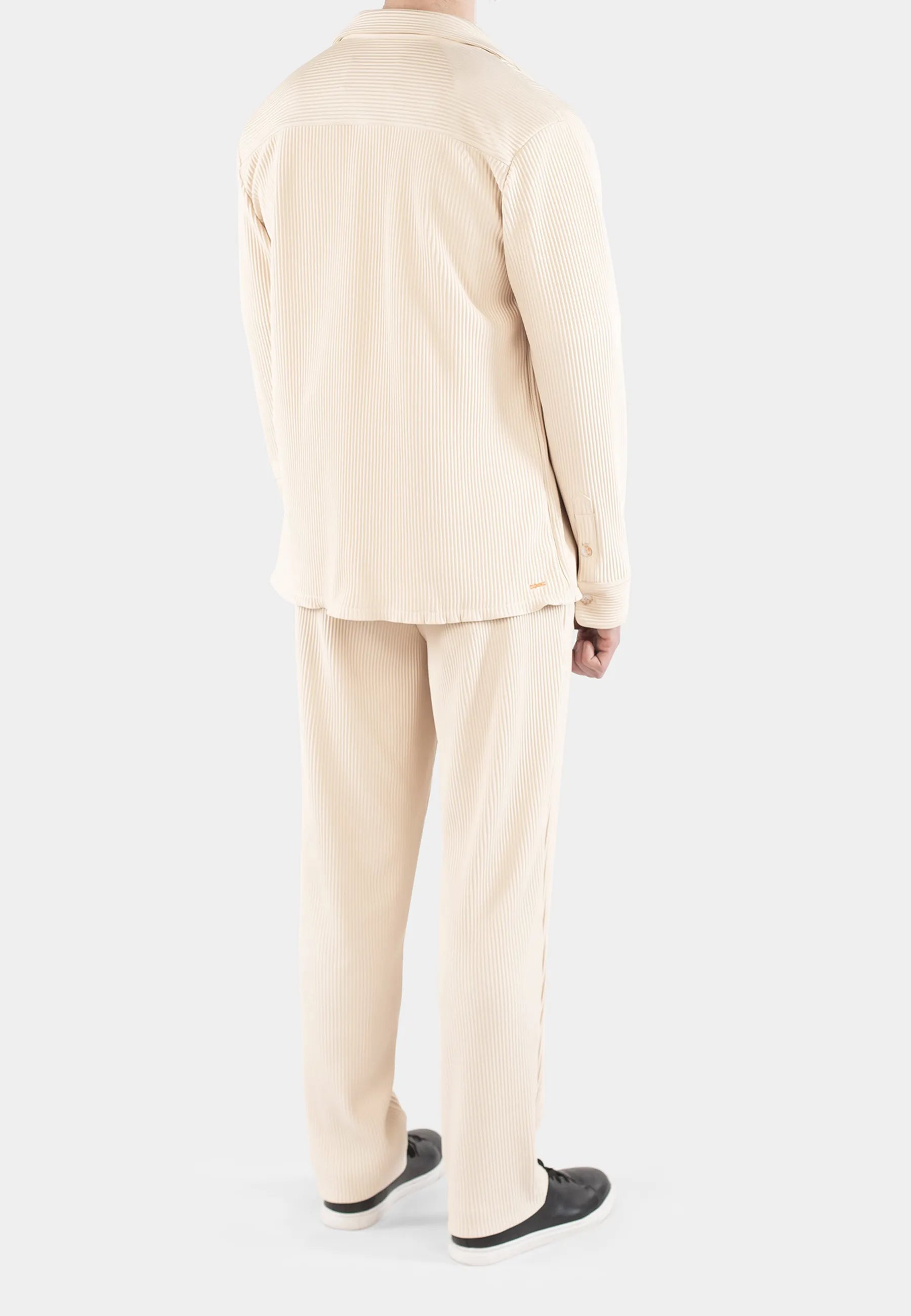 Mateo plisse overshirt - Ivory