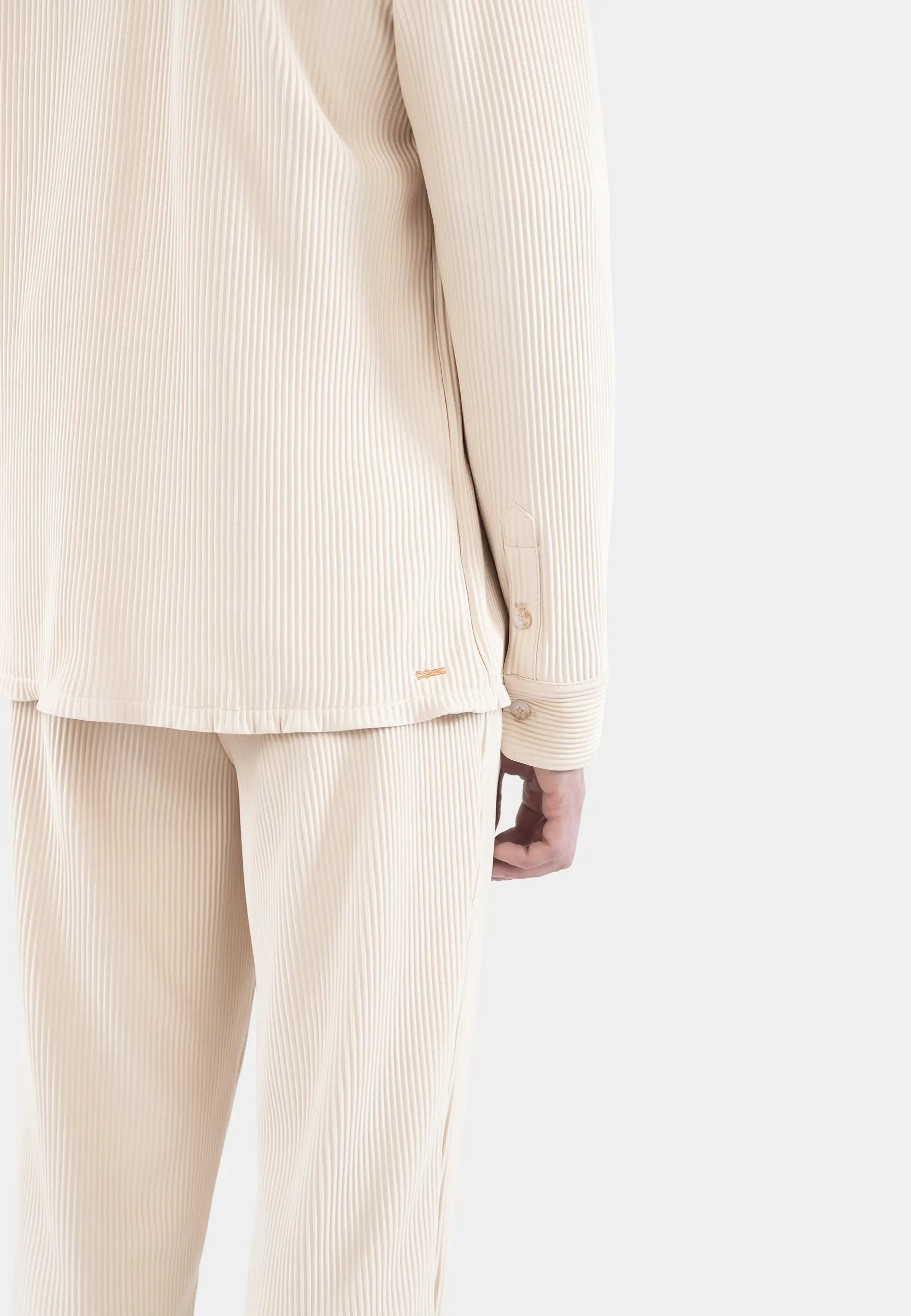 Mateo plisse overshirt - Ivory
