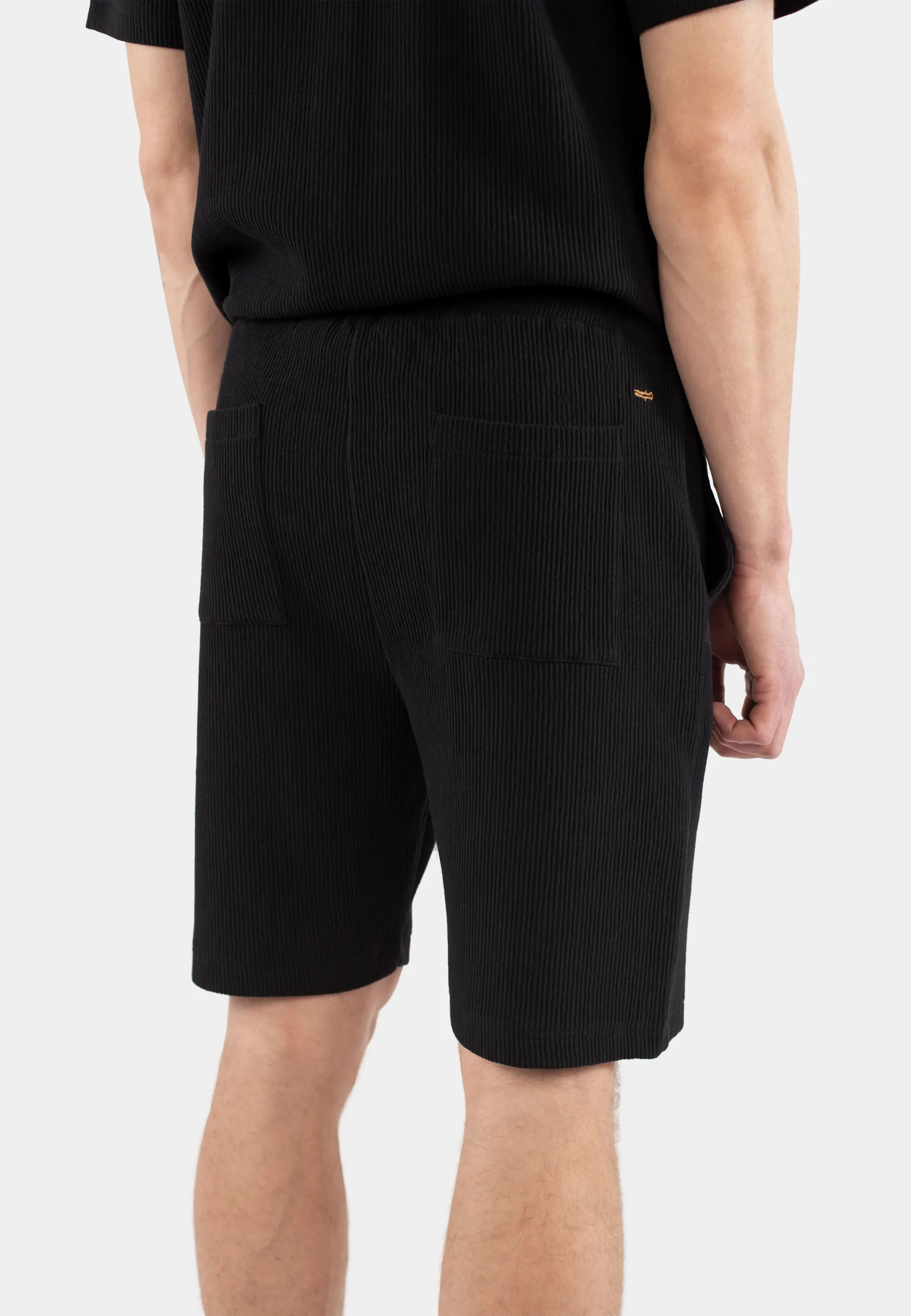 Plisse short set - Black
