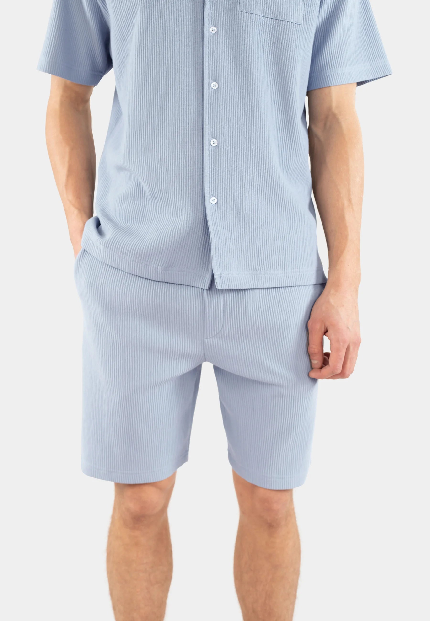 Mian plisse shorts - Light blue