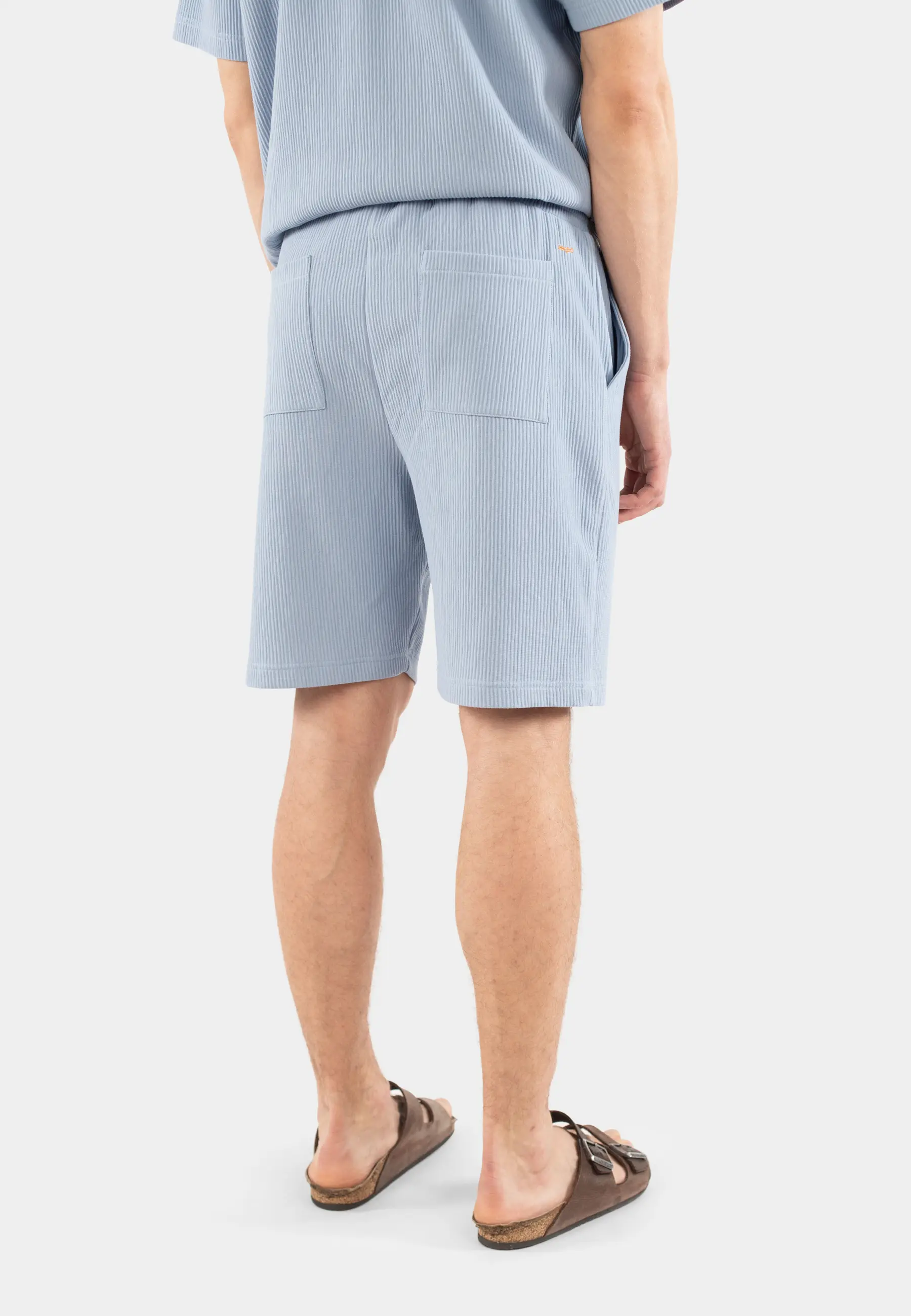 Plisse short set - Light blue