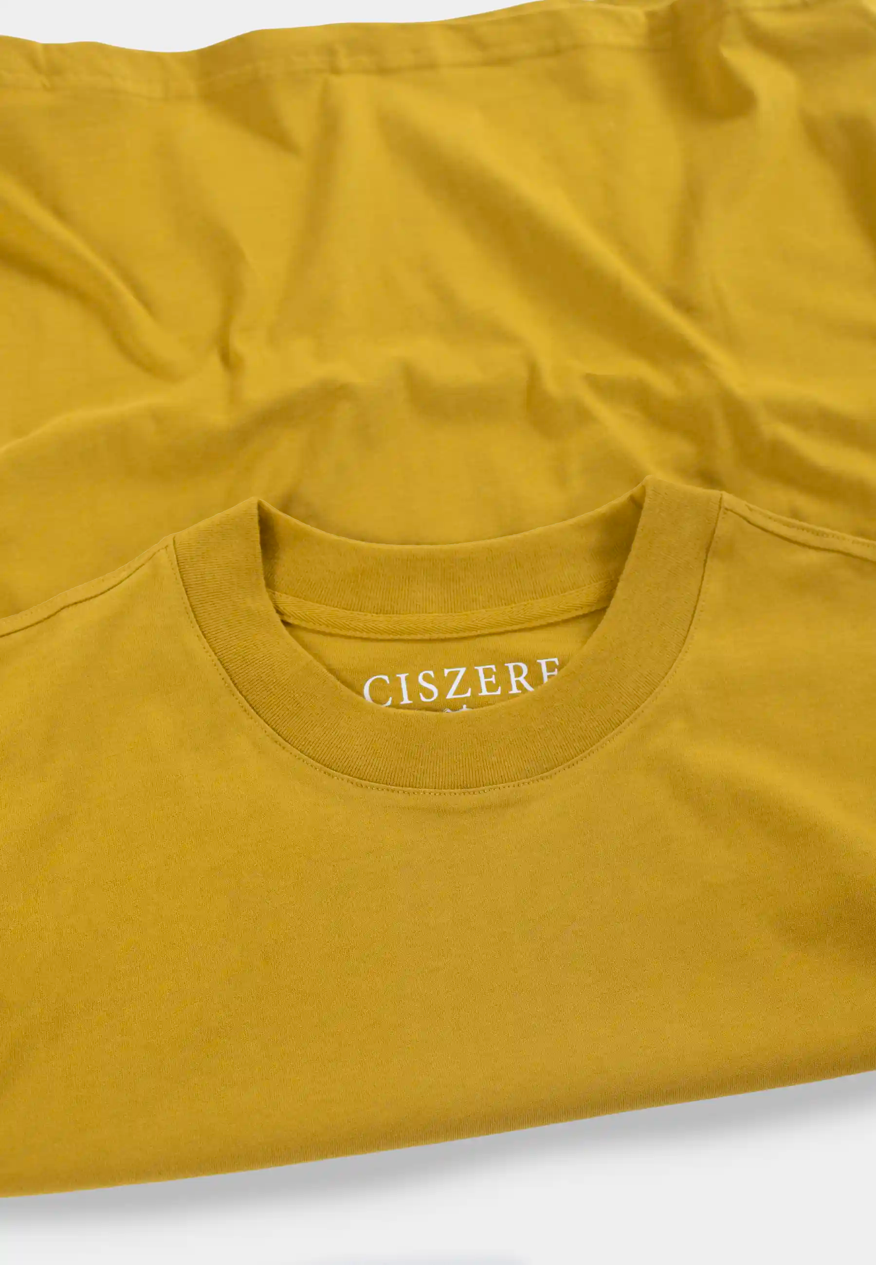 Mico high collar t-shirt- Mustard