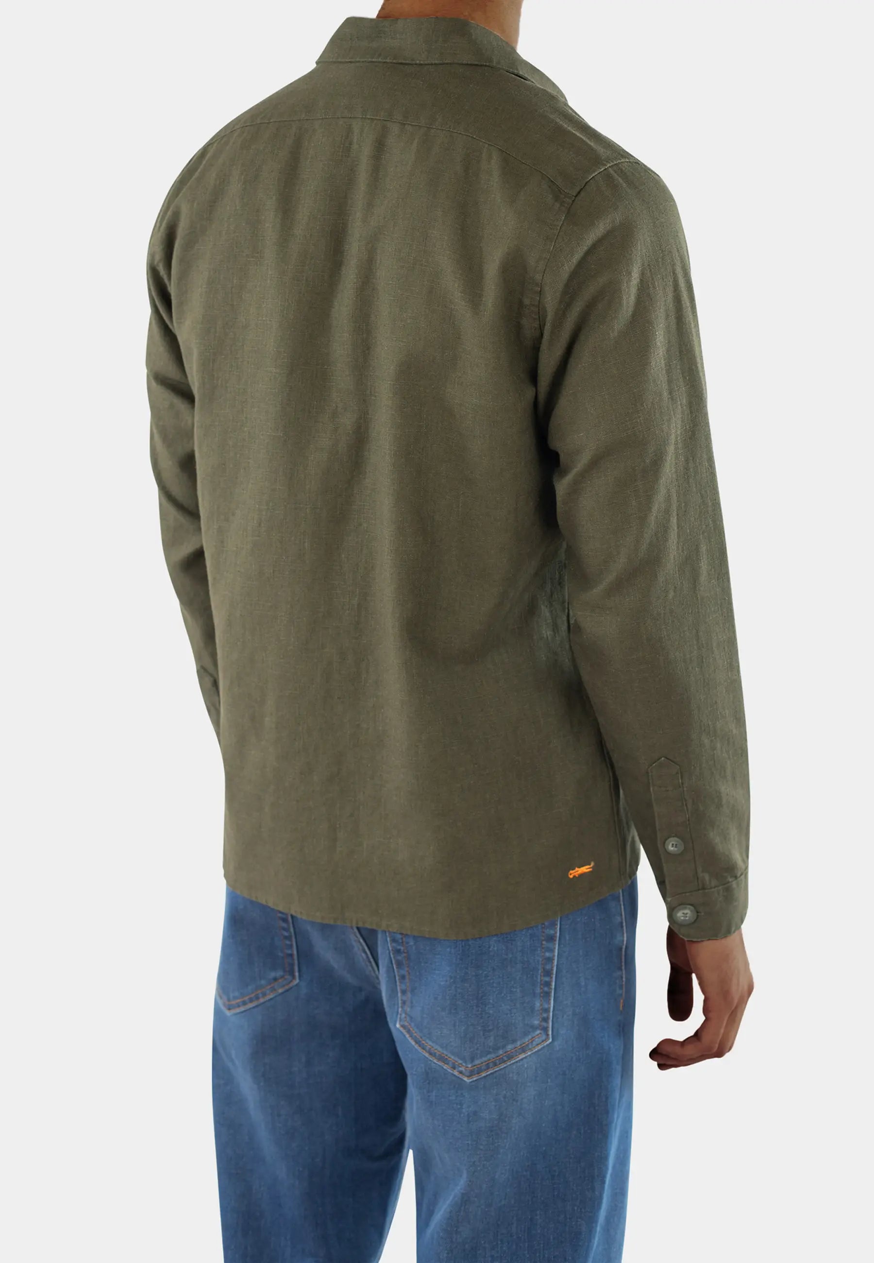 Quincy linen overshirt - Forest green