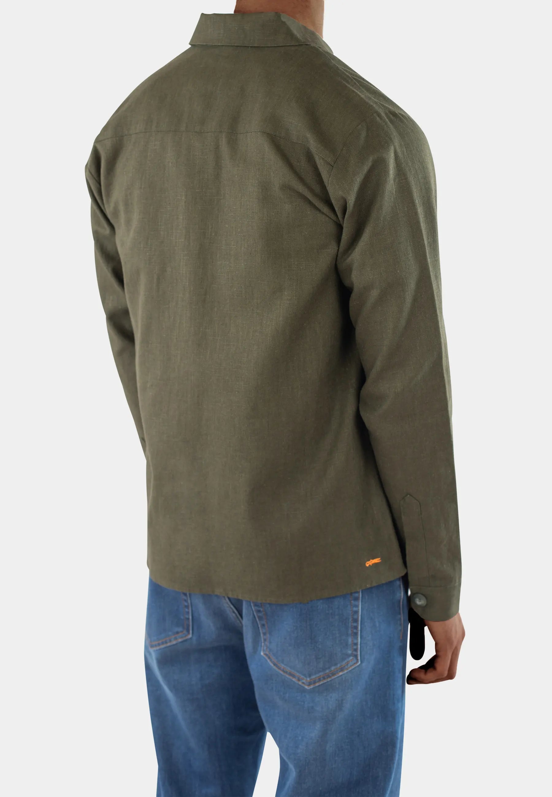 Dani linen overshirt - Forest Green