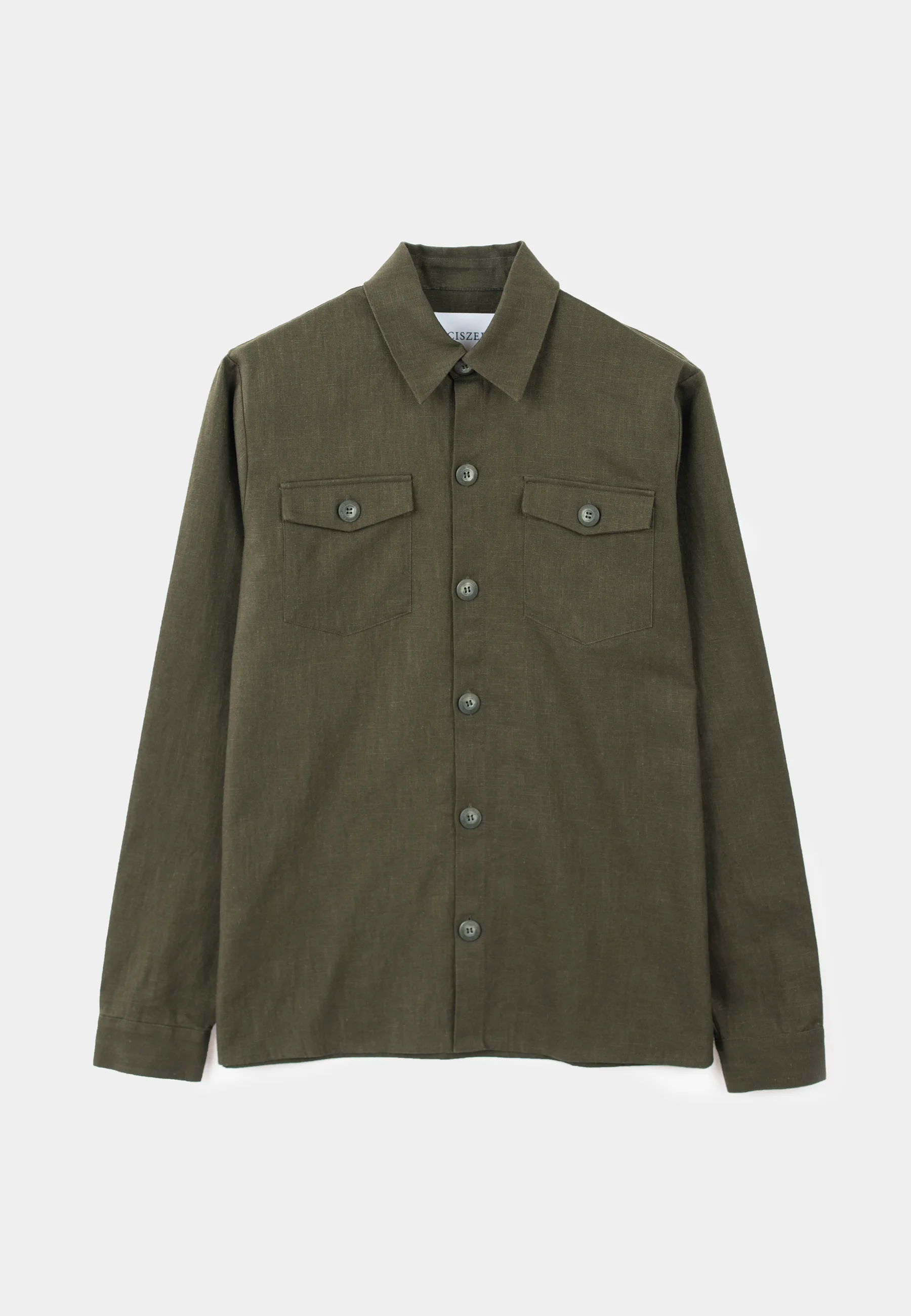Dani linen overshirt - Forest Green