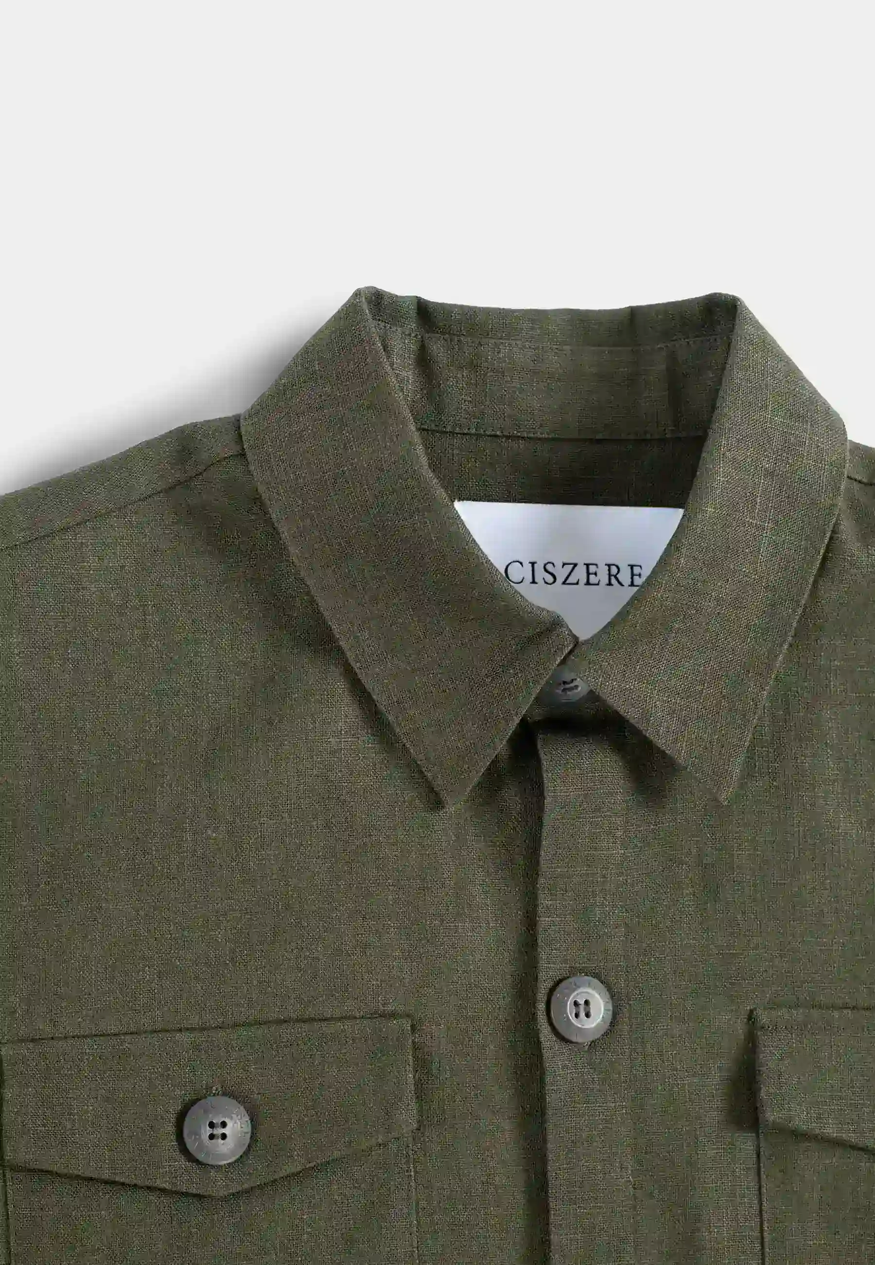 Dani linen overshirt - Forest Green