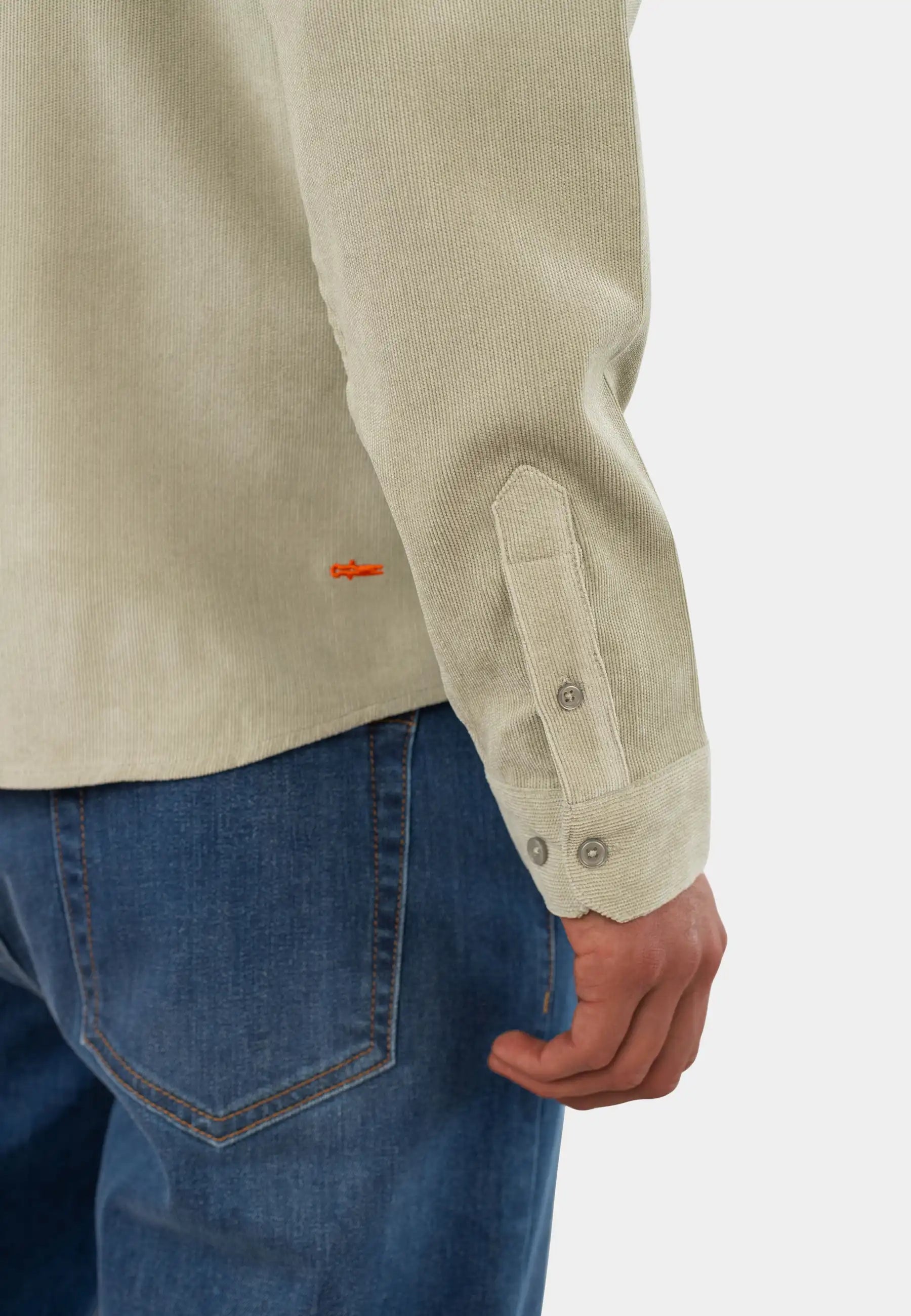 Aden Cord Zip Shirt - Light Green