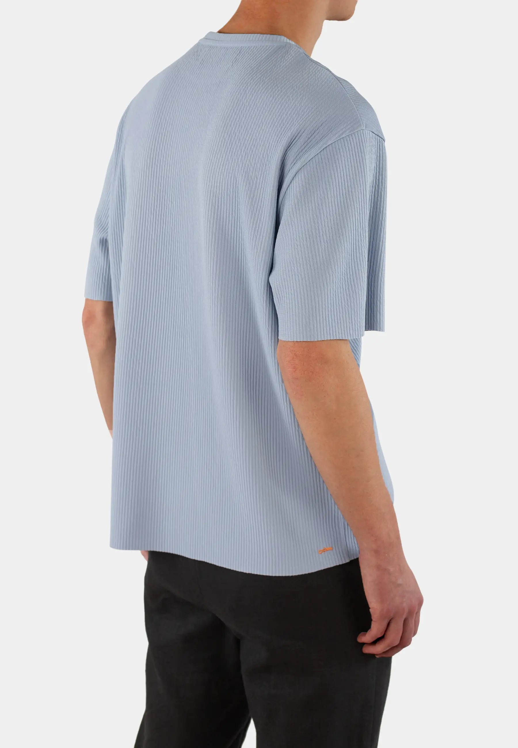 Evan plisse tee - Light blue