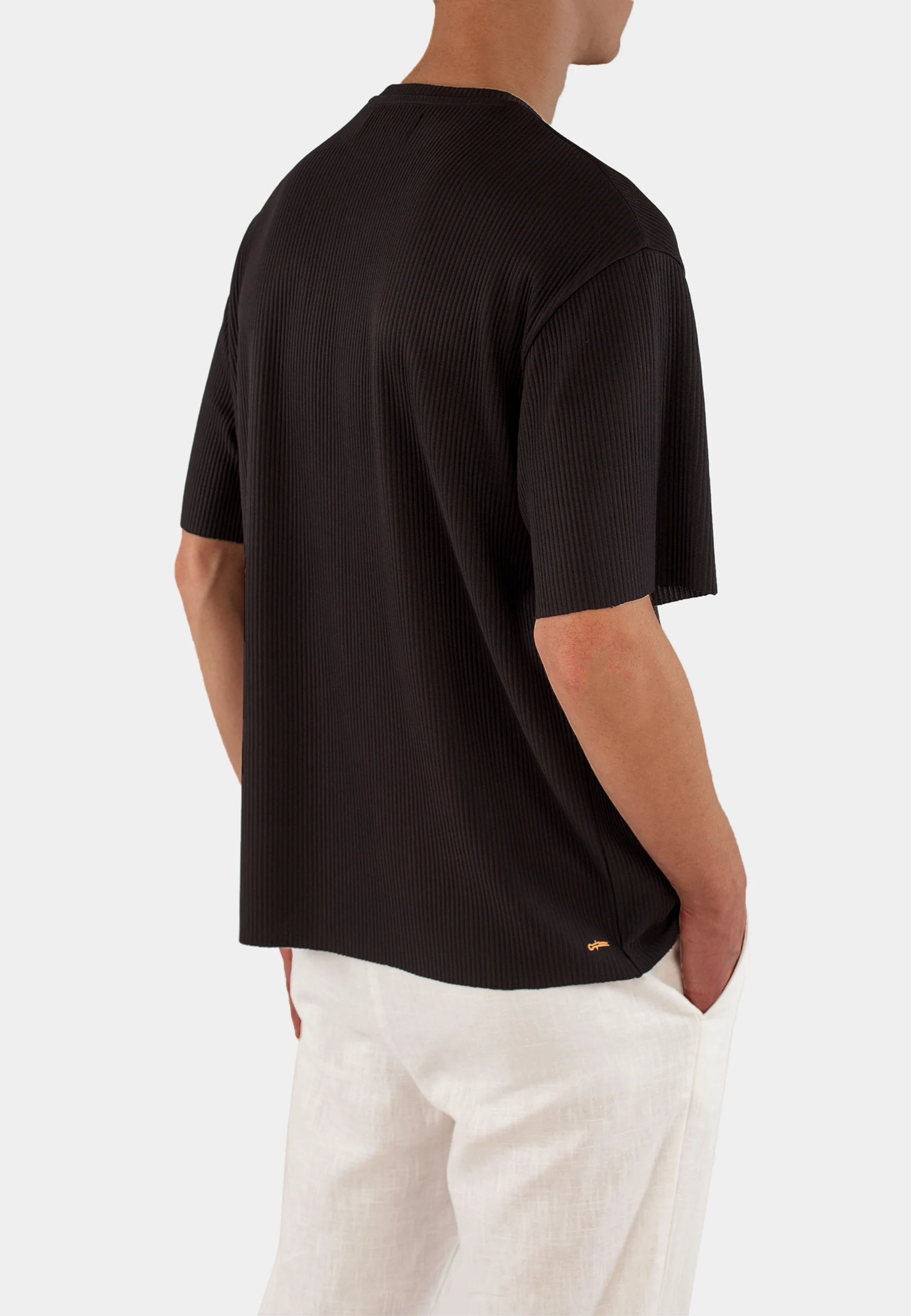 Evan plisse tee - Black