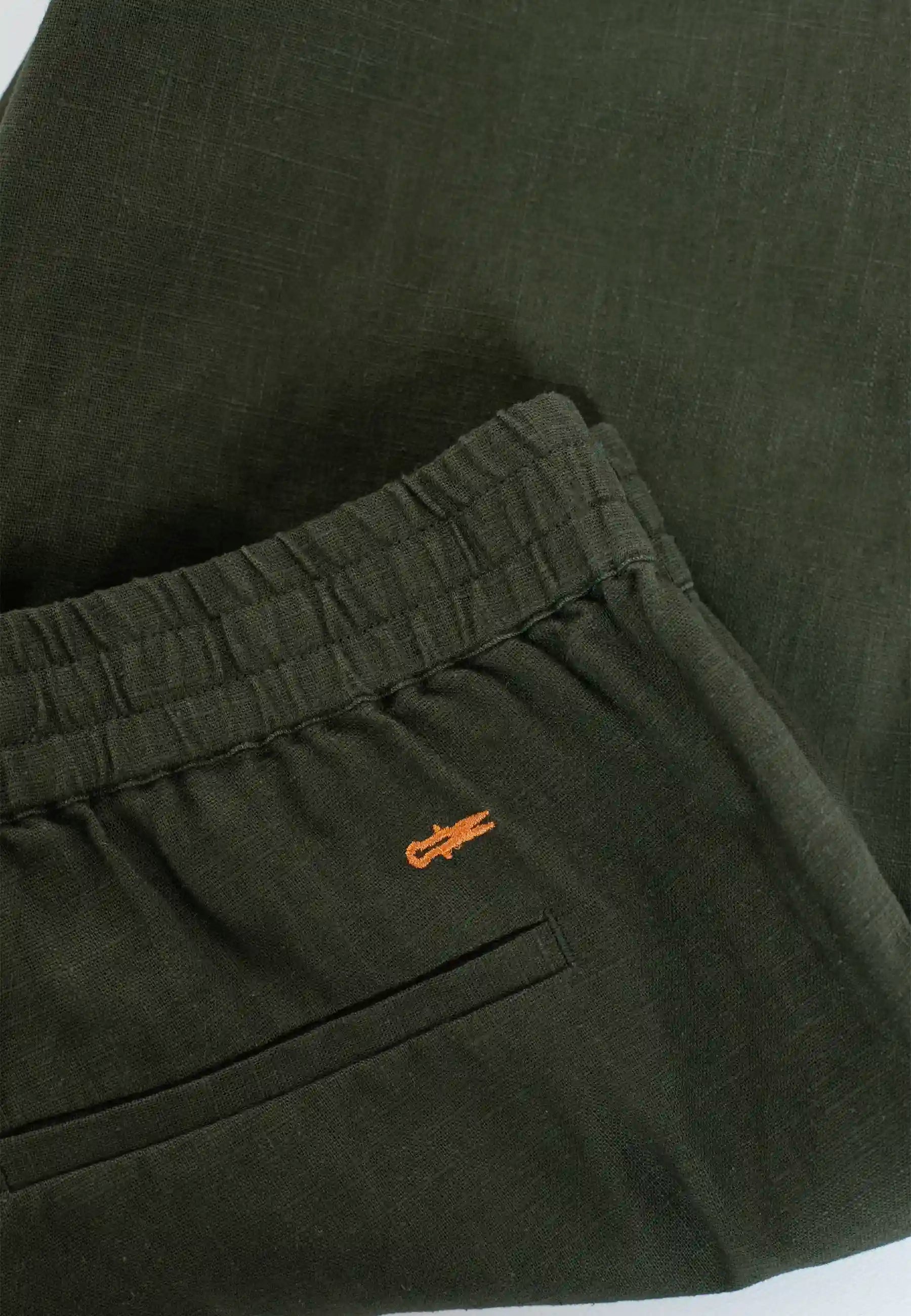 Mian linen shorts - Forest Green
