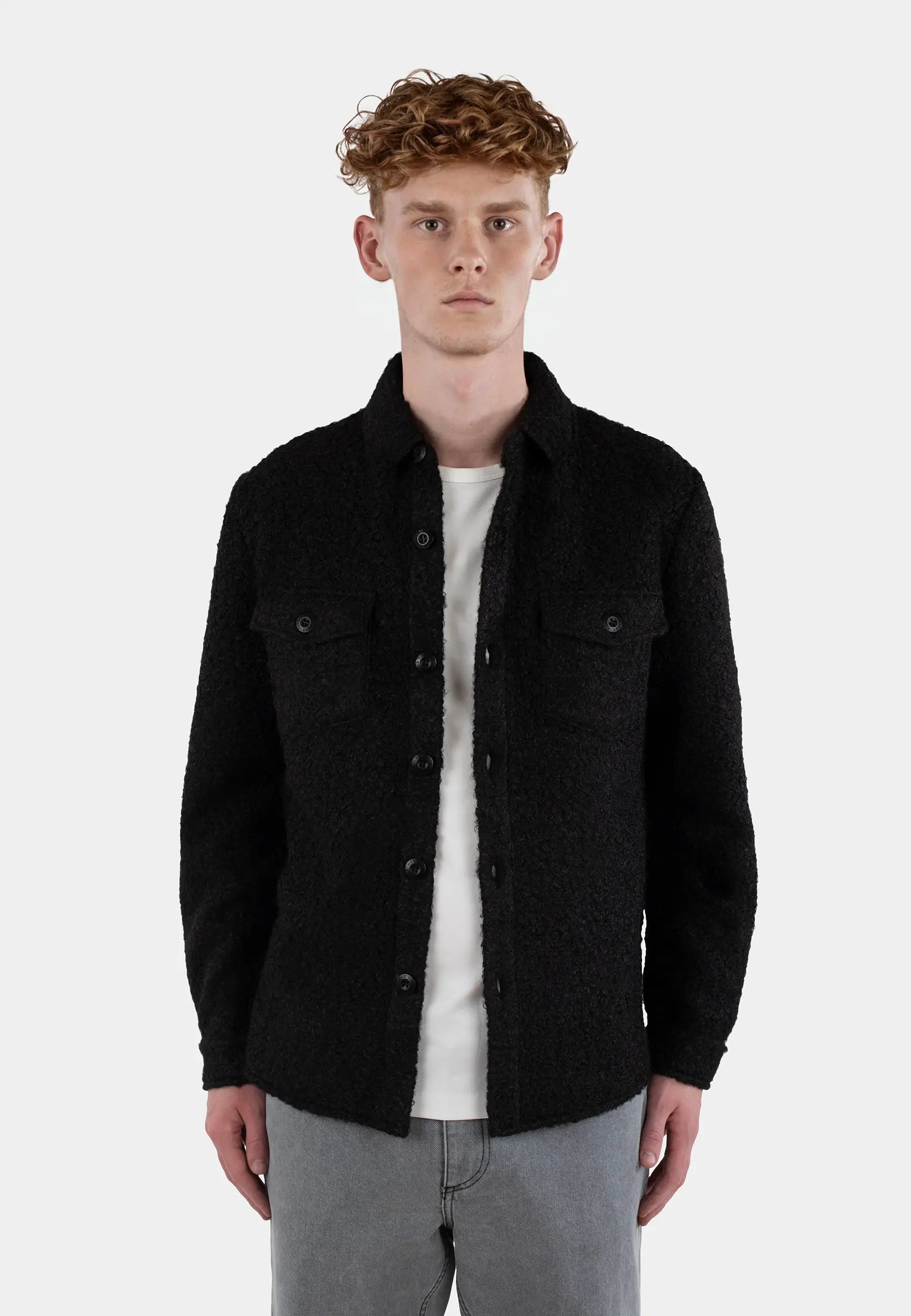 Dani Boucle overshirt - Black