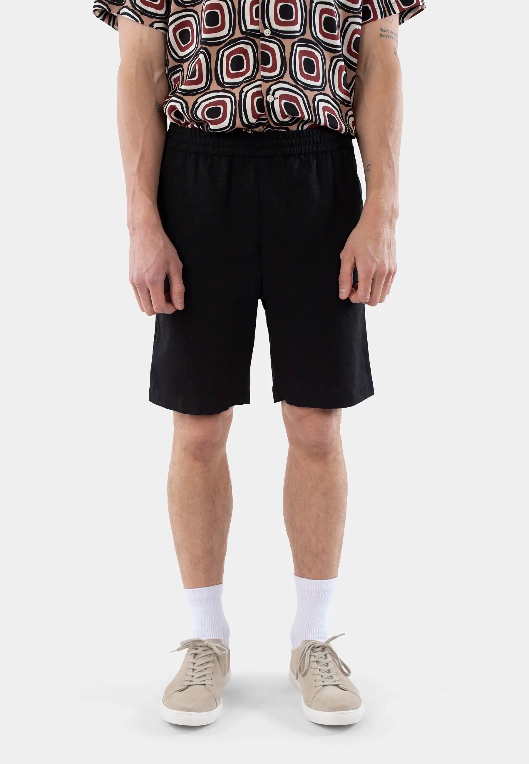 Mian linen shorts - Black