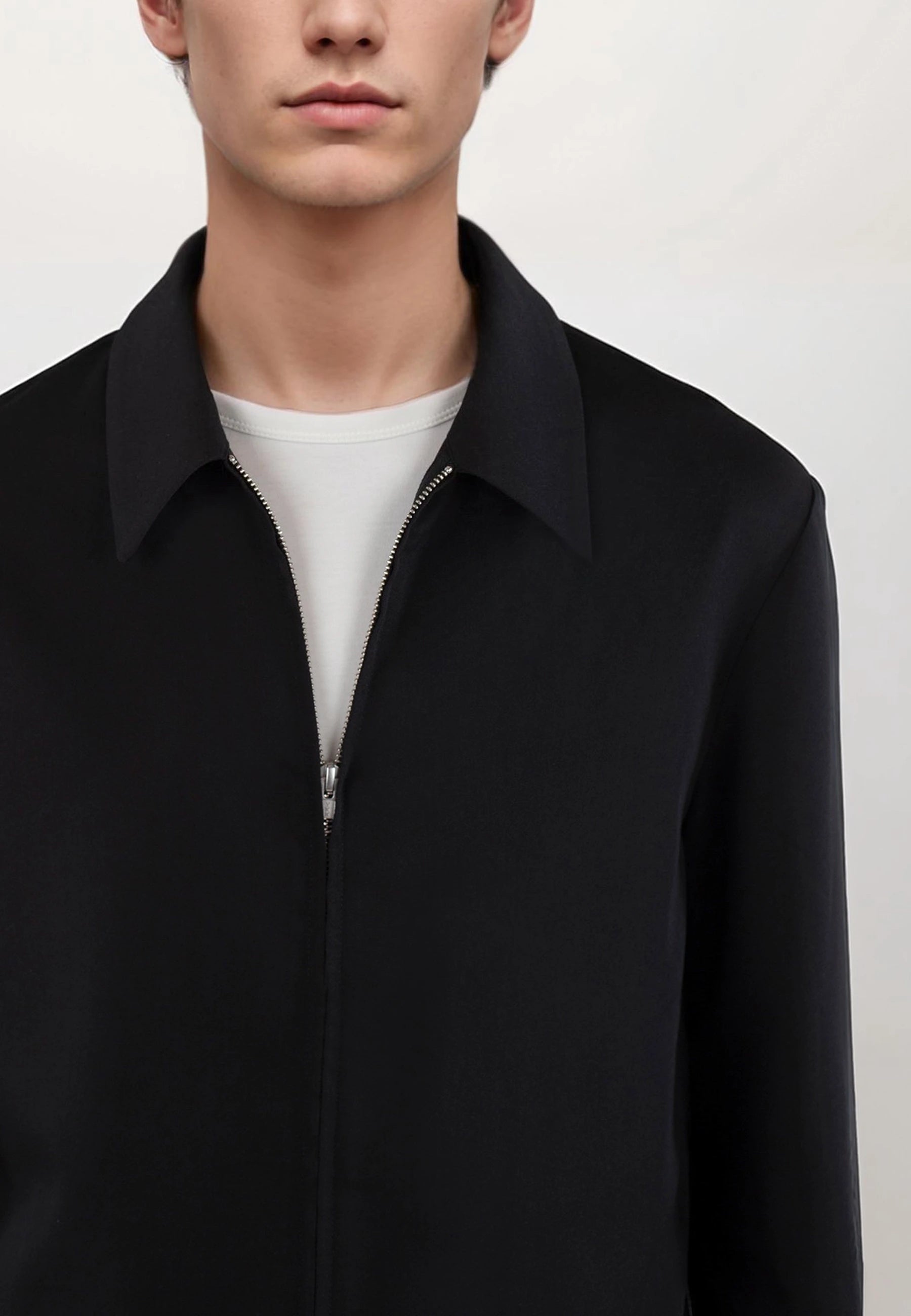Evander overshirt med dragkedja - Svart
