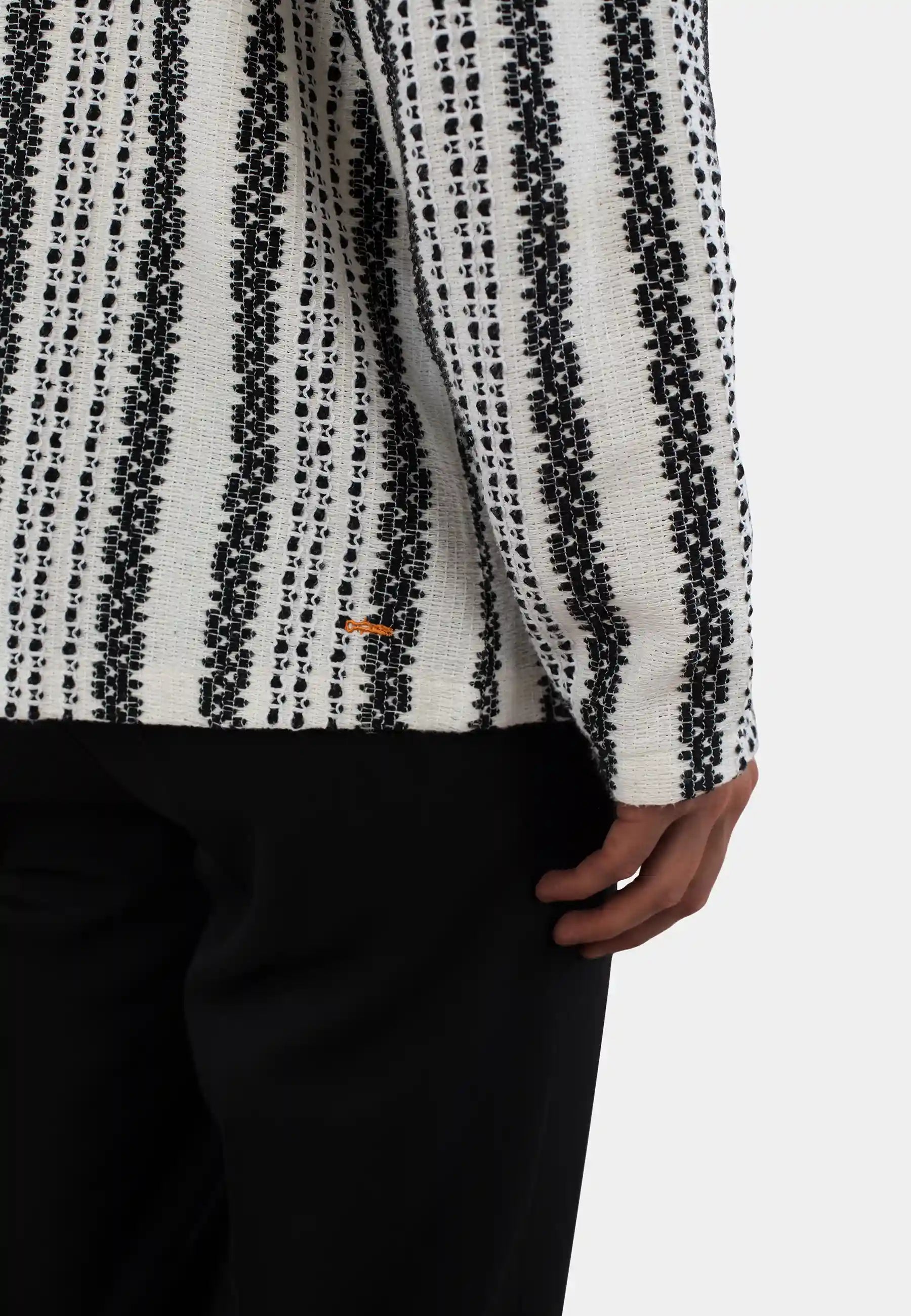 Kirk crochet overshirt - Svartrandig
