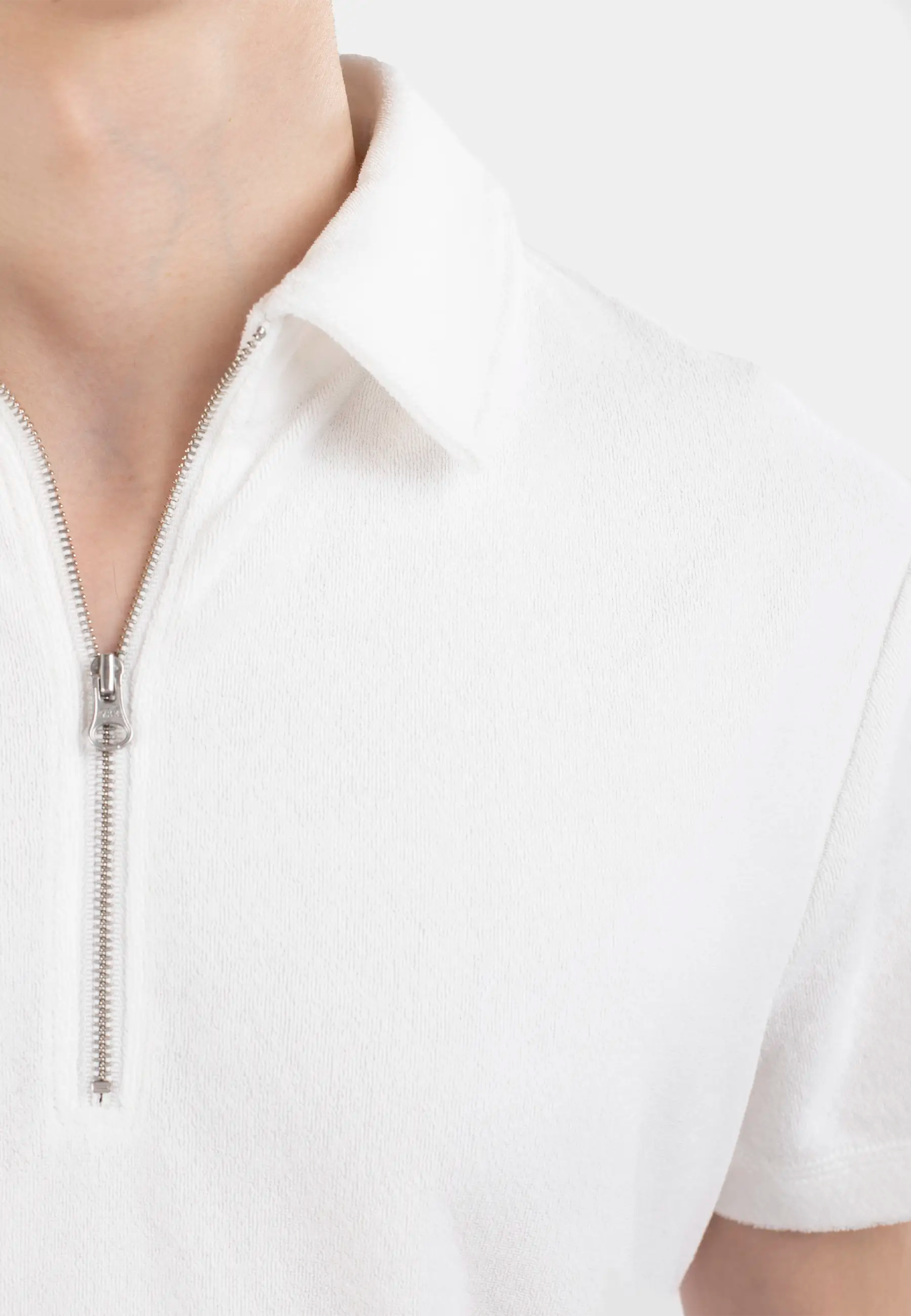 Cay terry half zip shirt - Off white