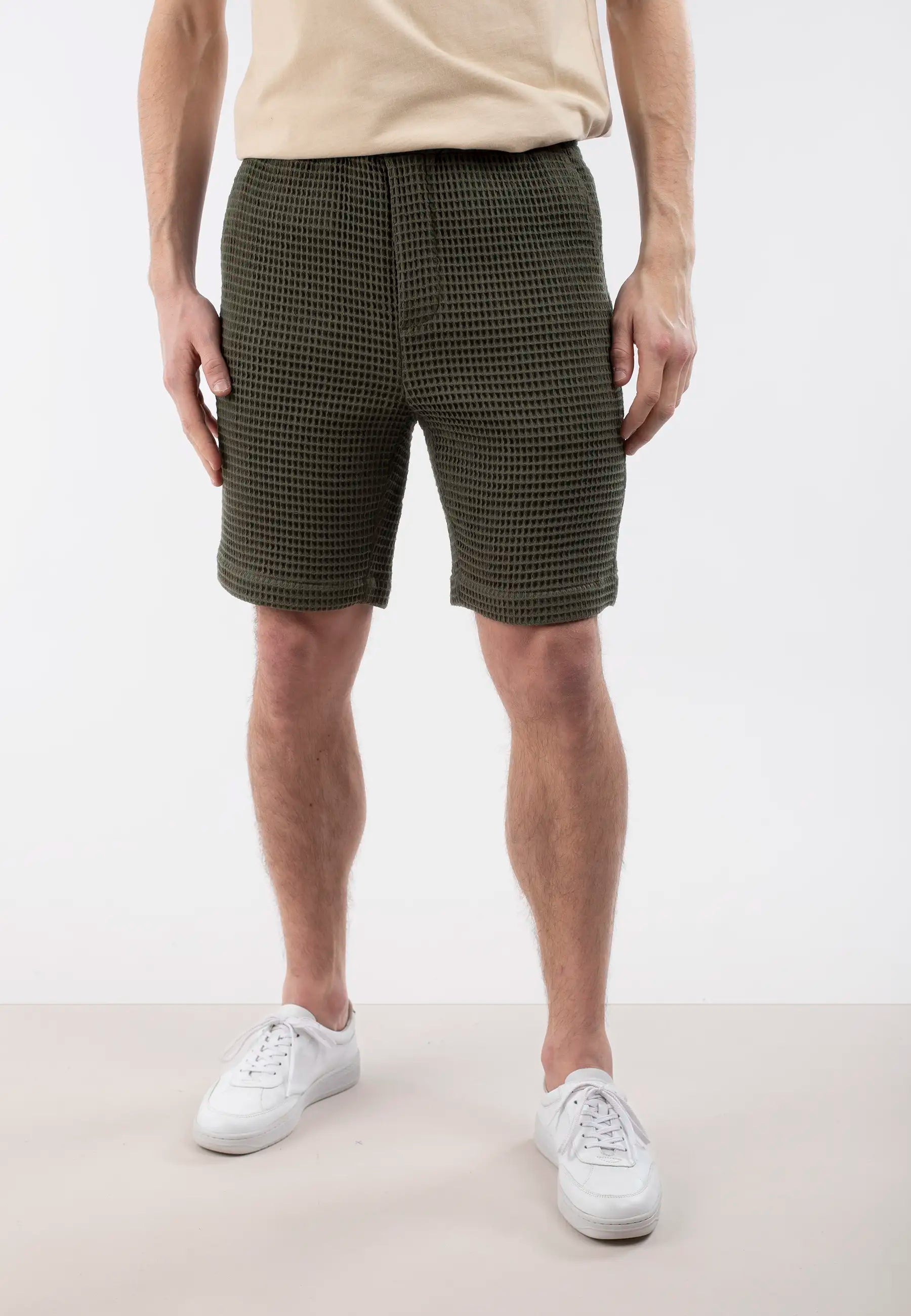 Waffle short set - Leaf Green