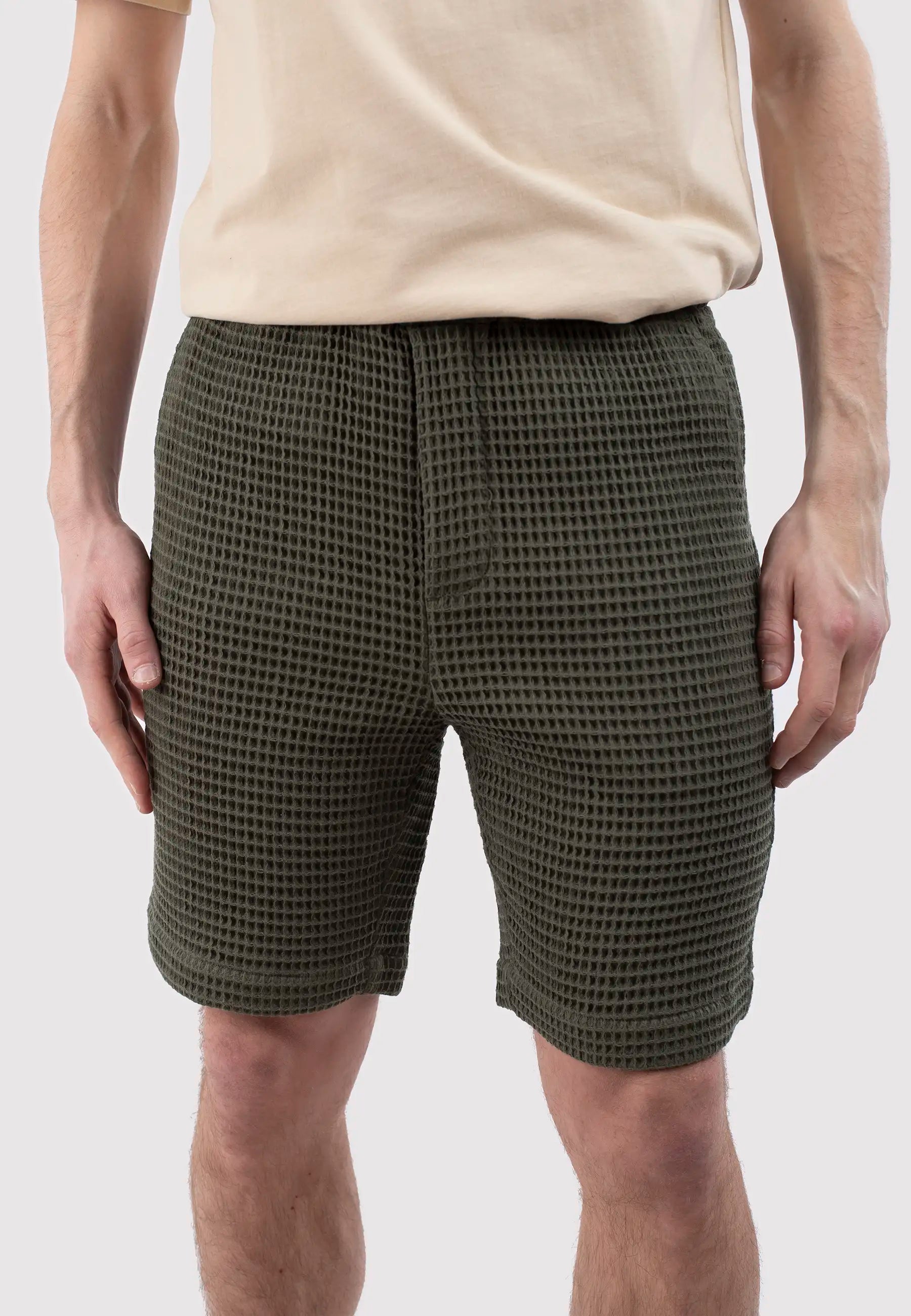 Waffle short set - Leaf Green