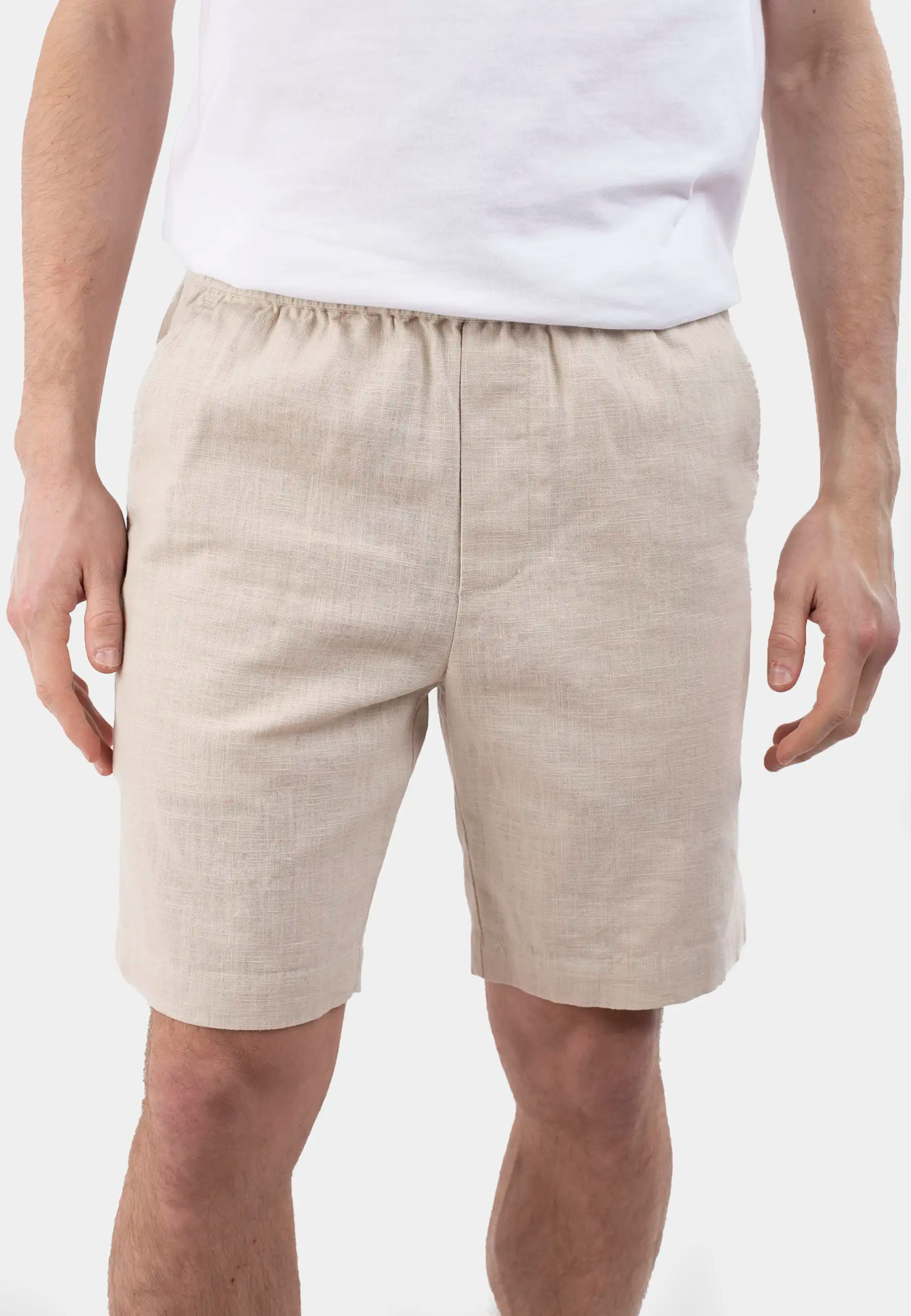 Mian linen shorts - Sunburst beige