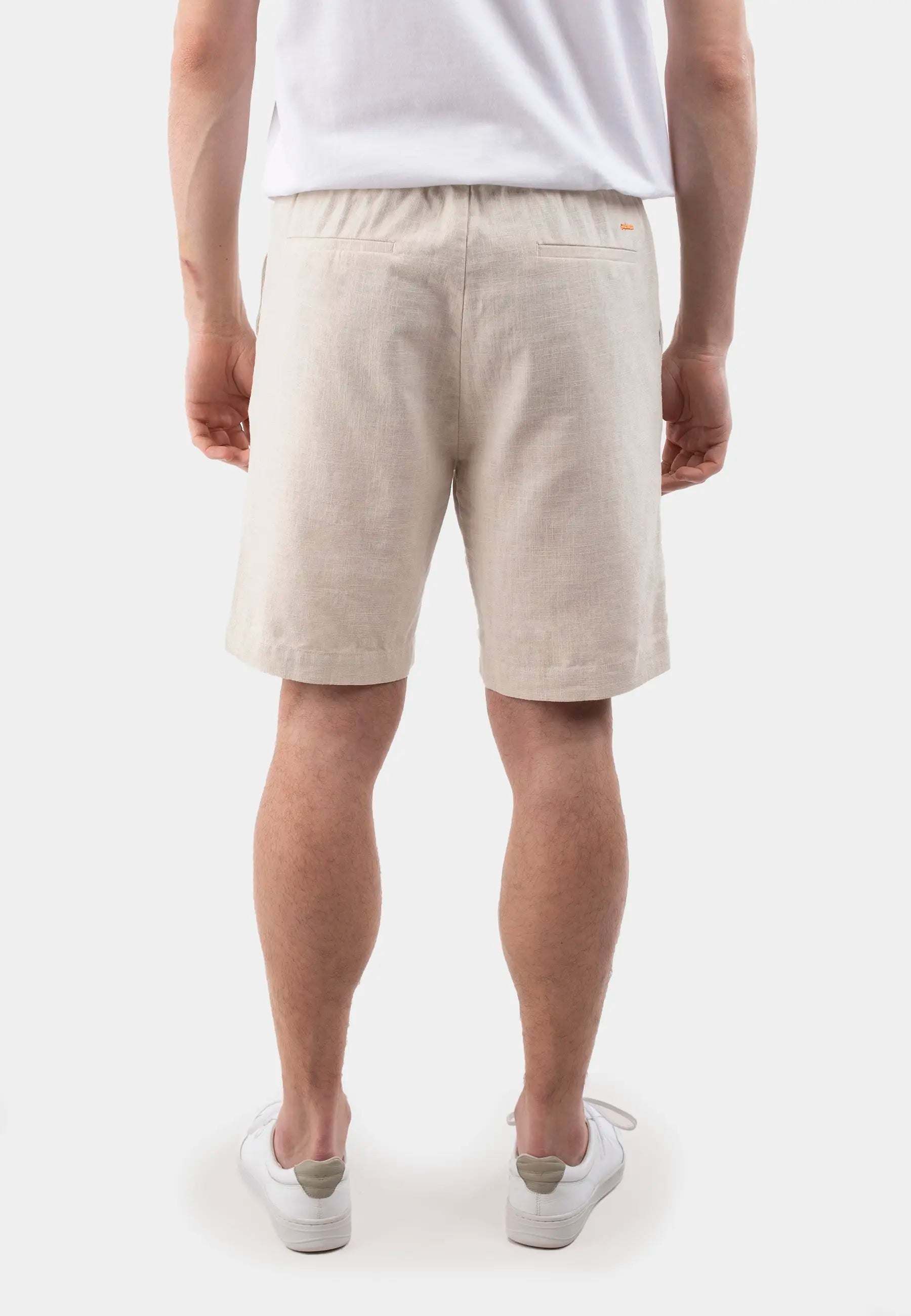 Linen zip short set - Sunburst Beige