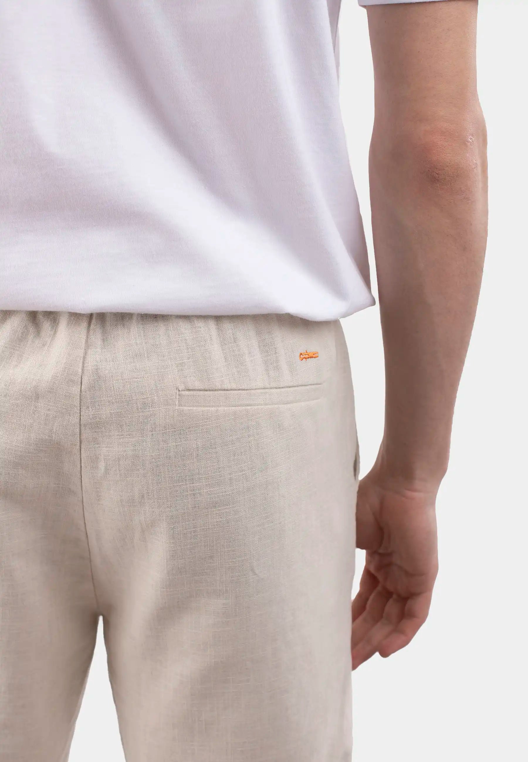 Linen zip short set - Sunburst Beige