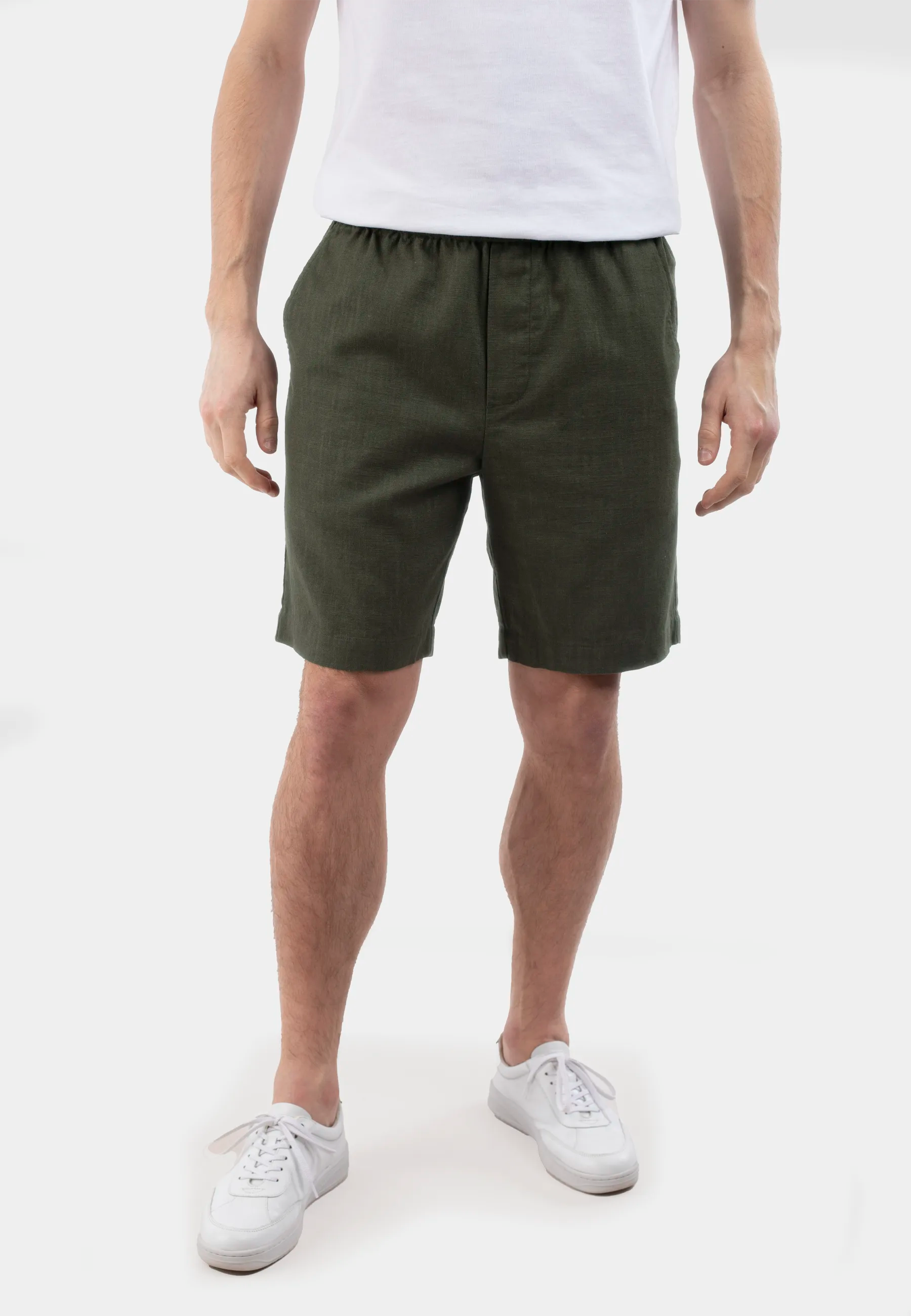 Linen short set - Forest Green