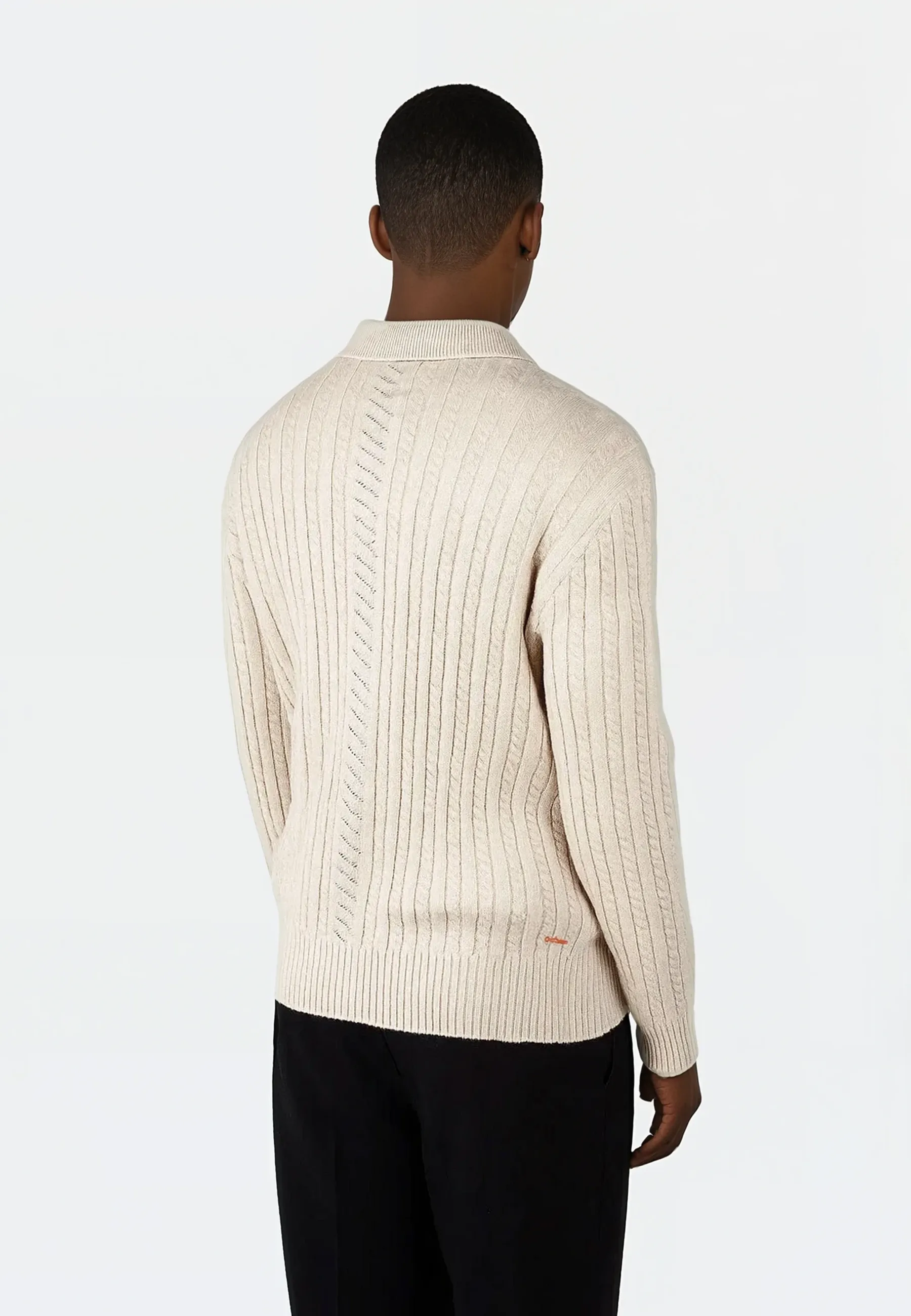 Jules stickad pikétröja - Beige