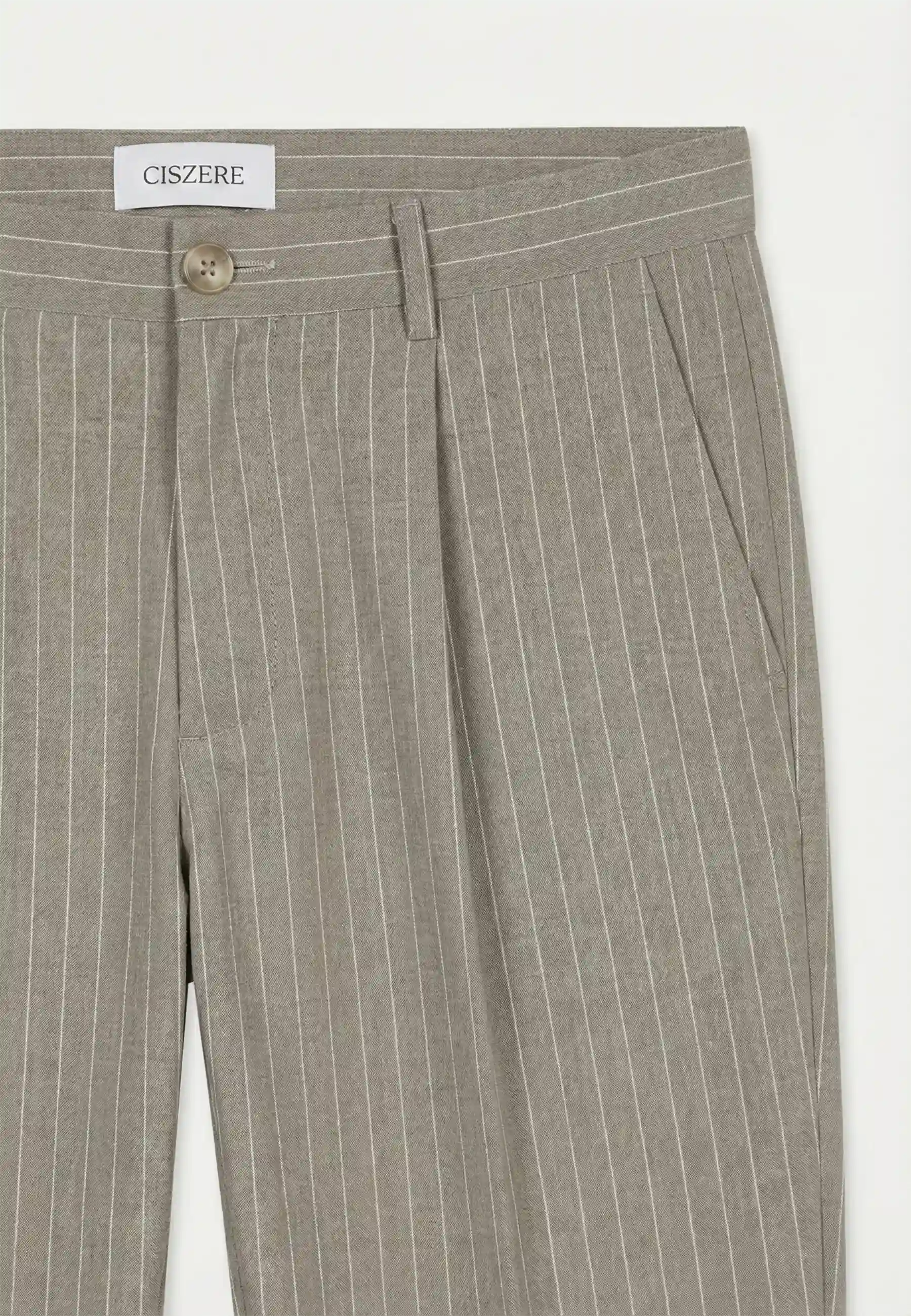 Landon suit trousers - Pinstripe Taupe
