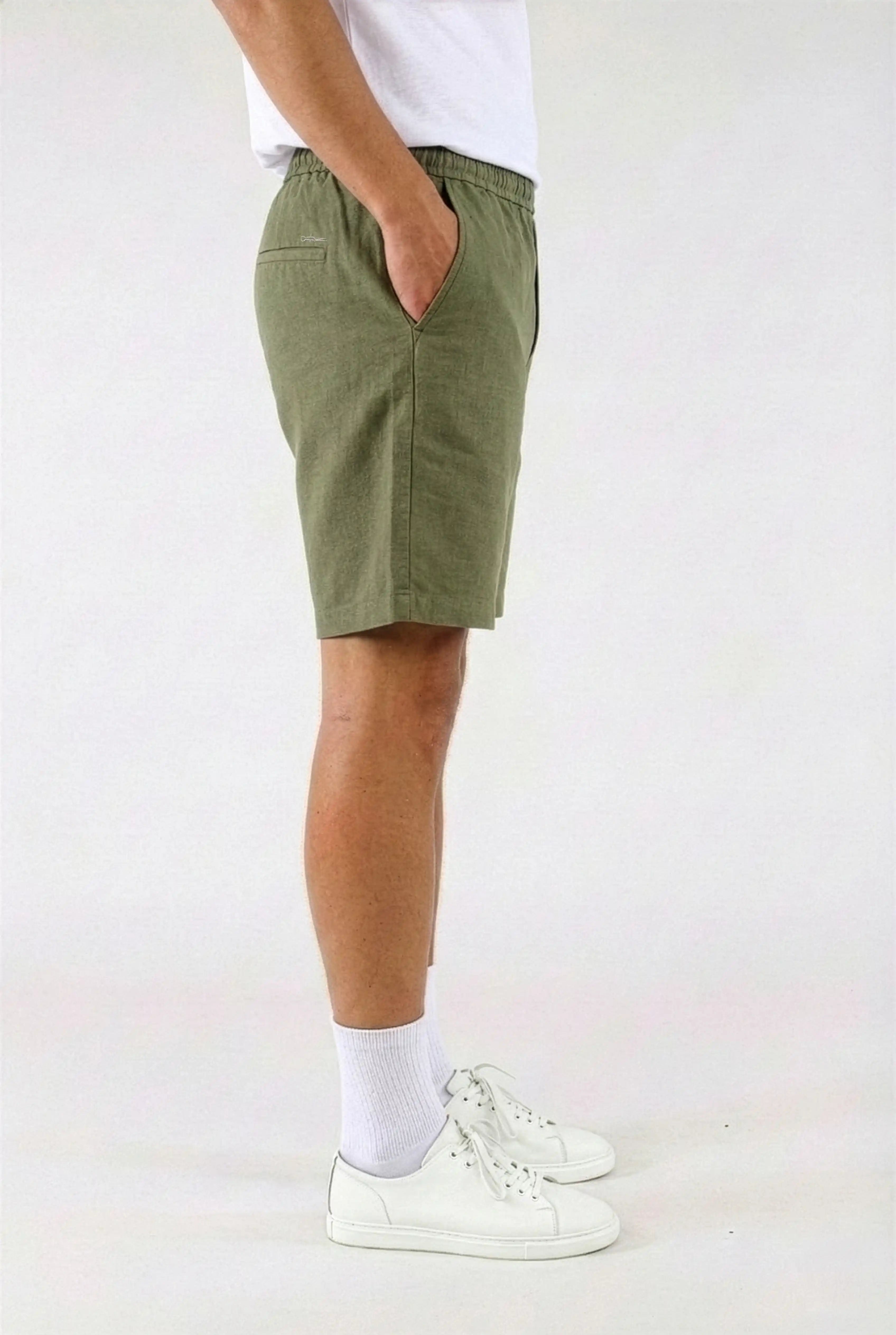 Mian linen shorts - Green
